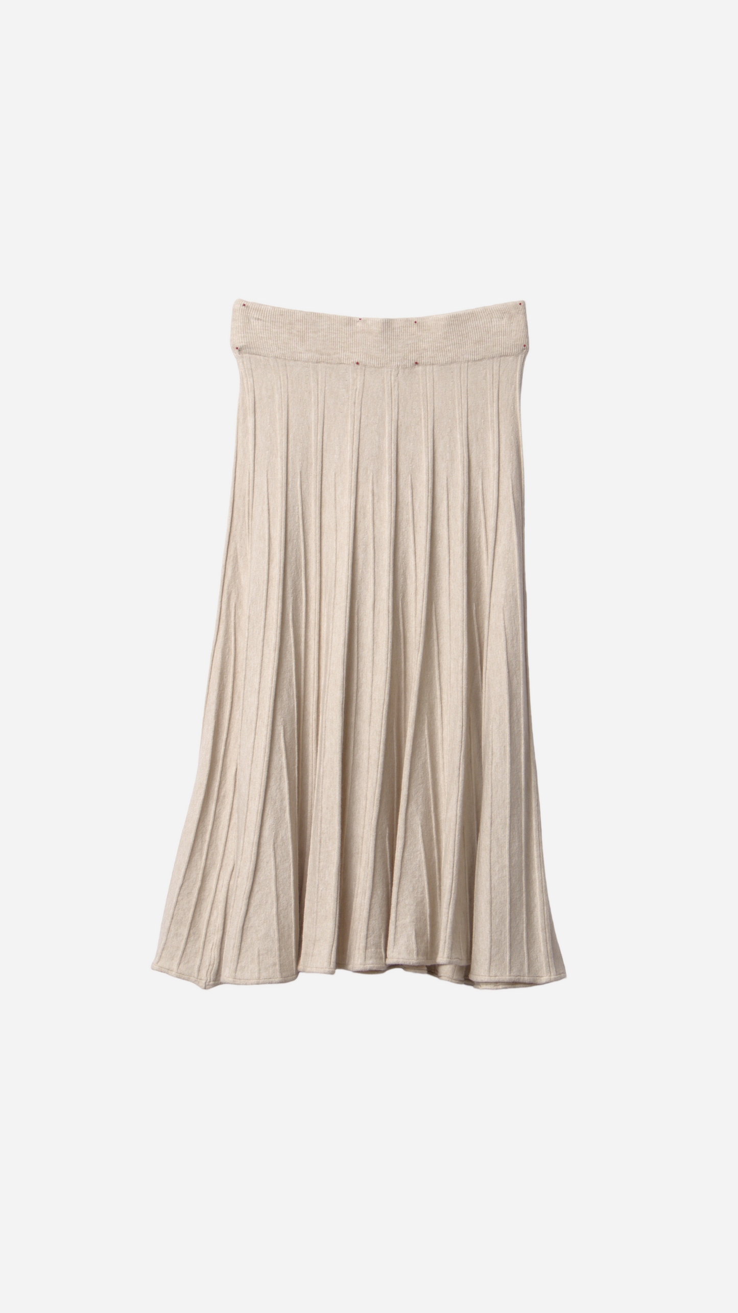 PLEATED KNIT MIDI SKIRT