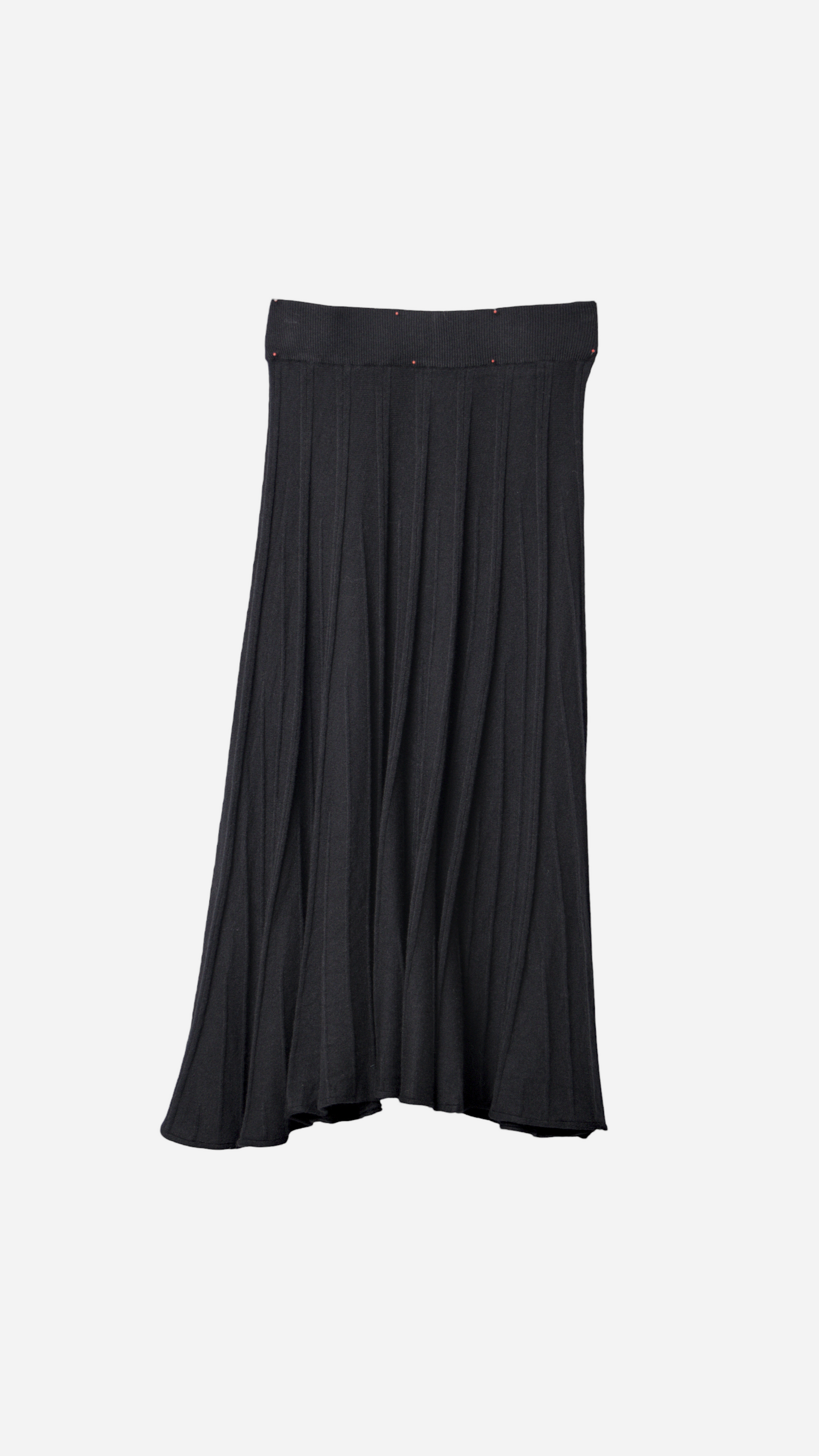 PLEATED KNIT MIDI SKIRT