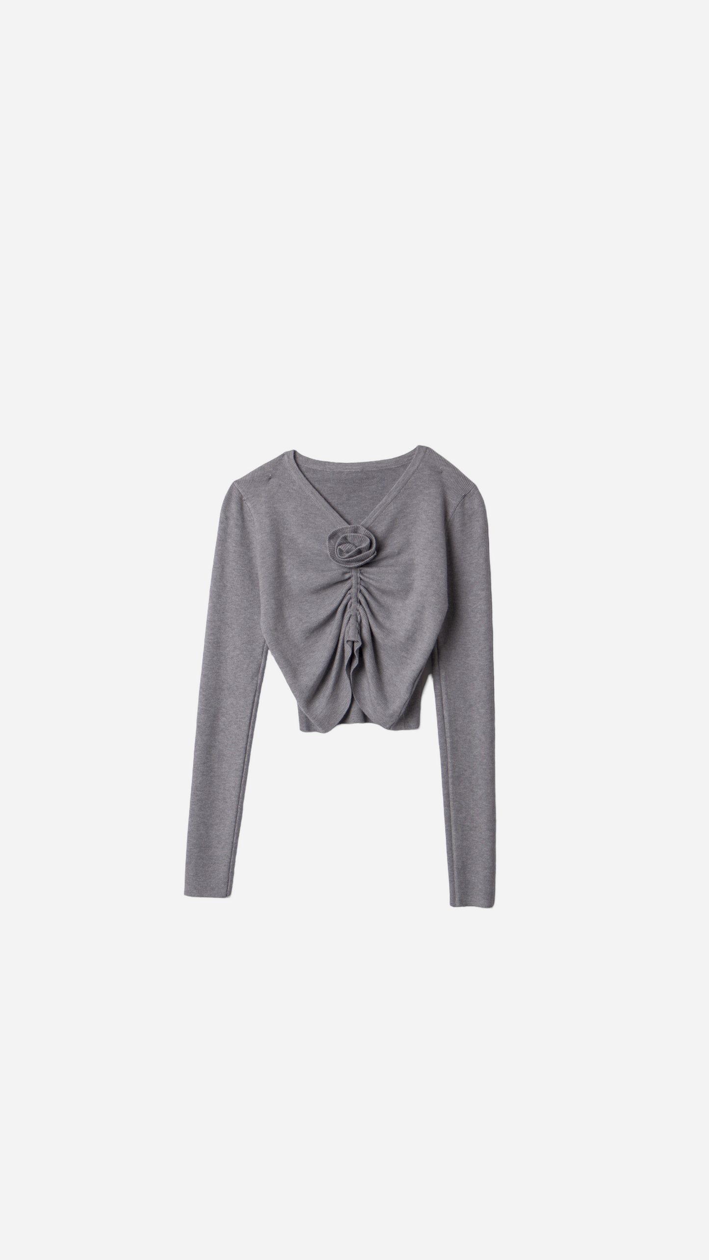 DRAPED FLOWER NECKLINE TOP