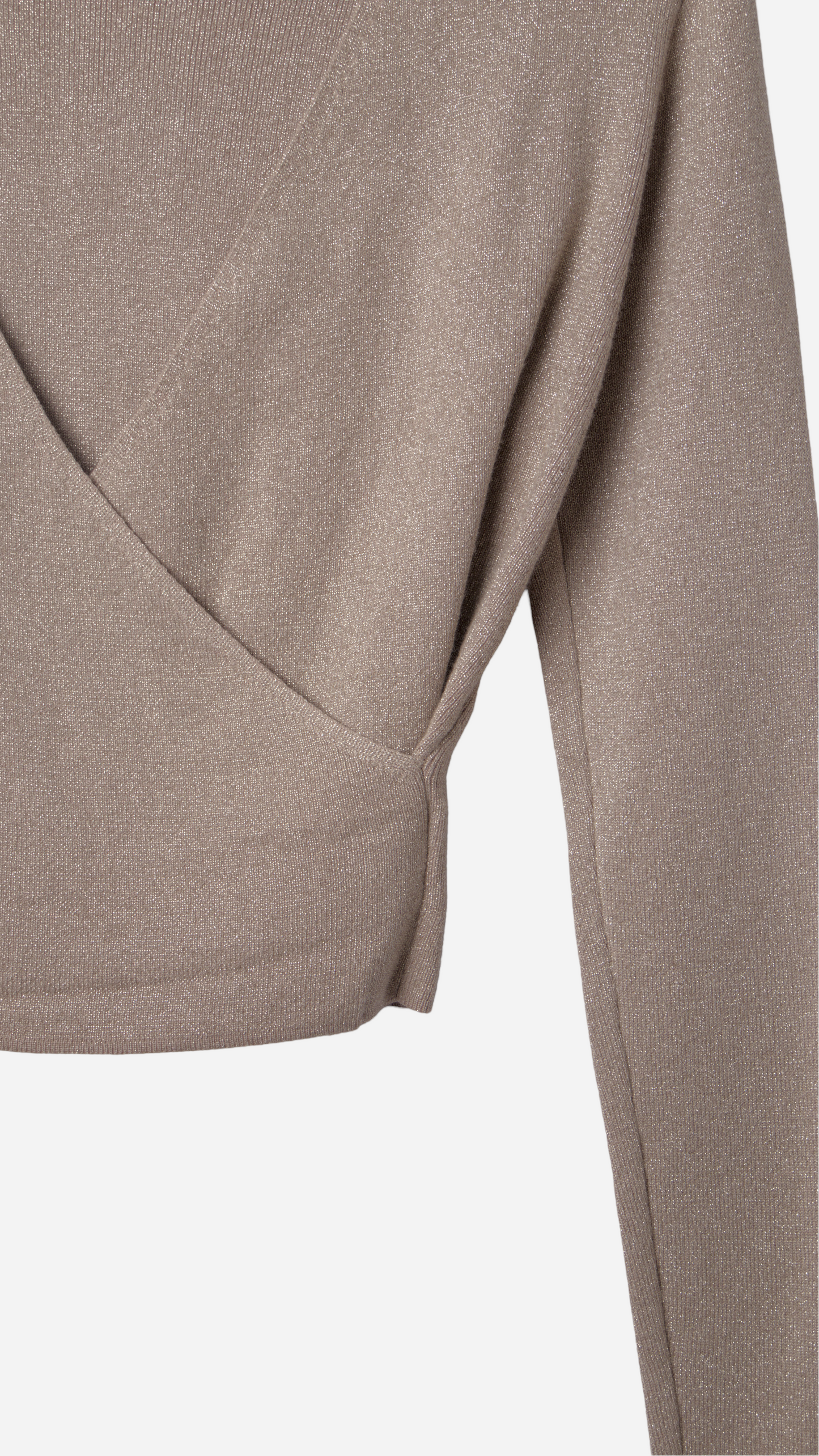 METALLIC THREAD CROSSED T-SHIRT