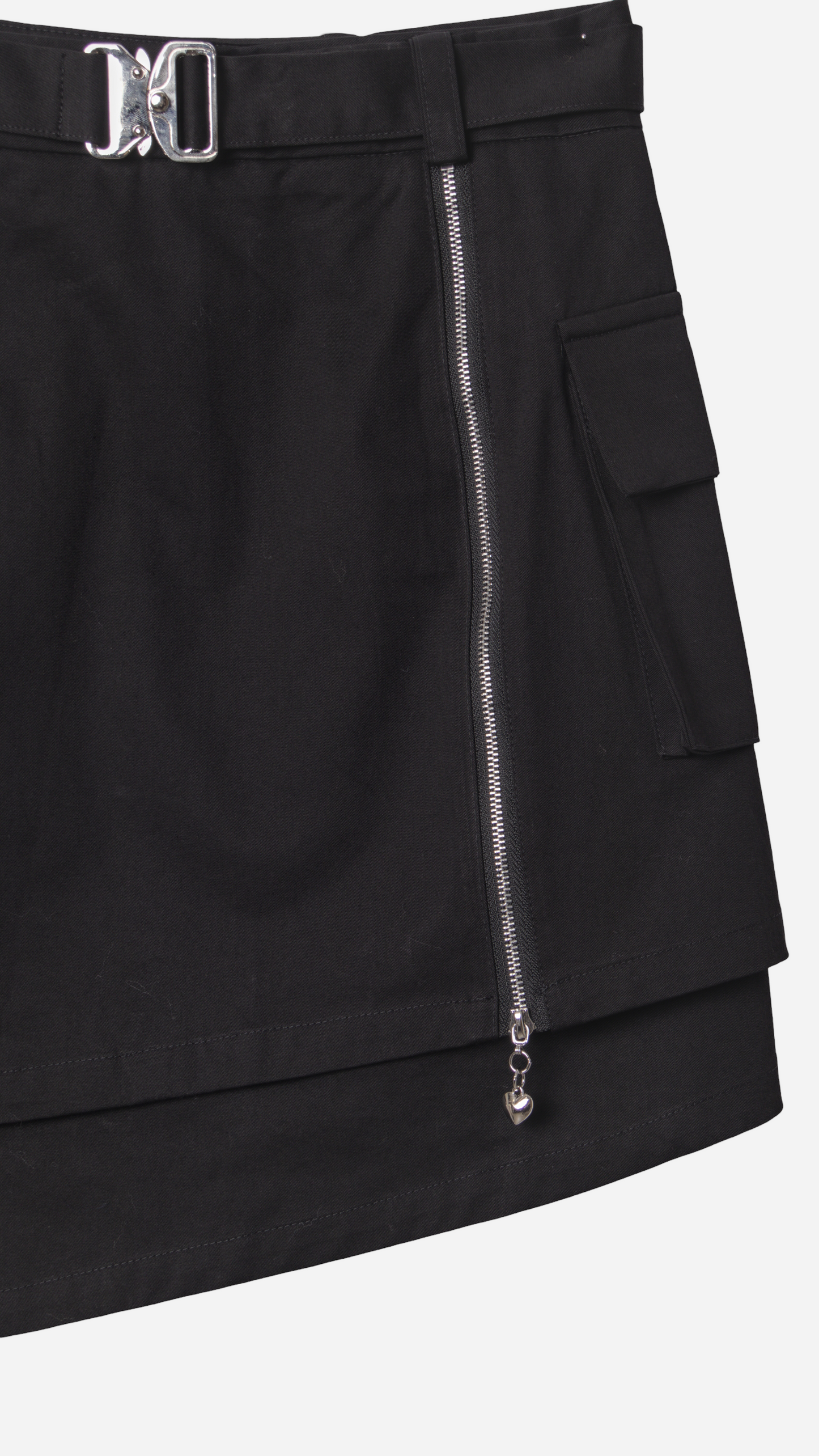 ASYMMETRIC SKIRT WITH FRONT ZIPPERS