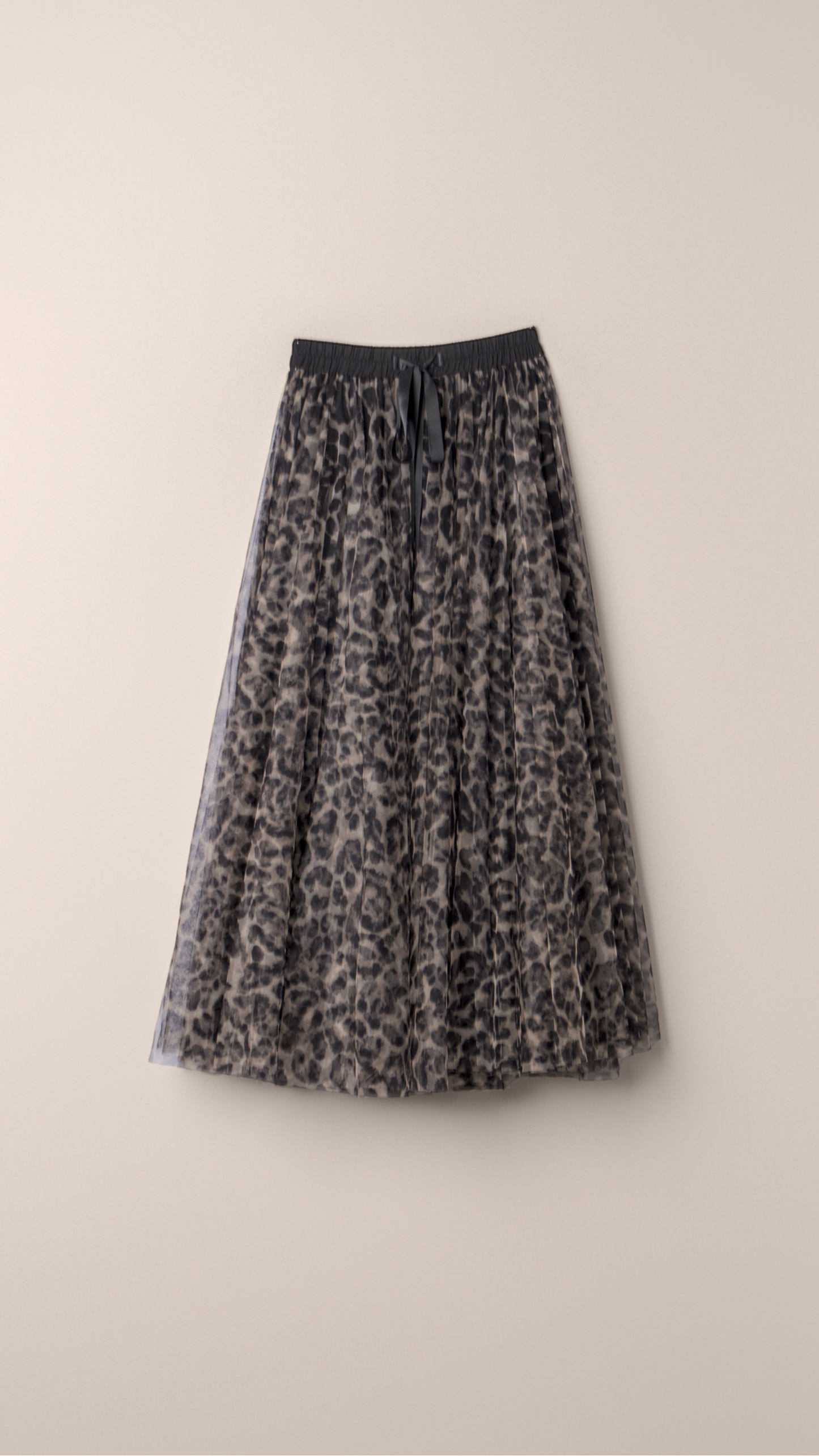 ANIMAL PRINT TULLE MIDI SKIRT