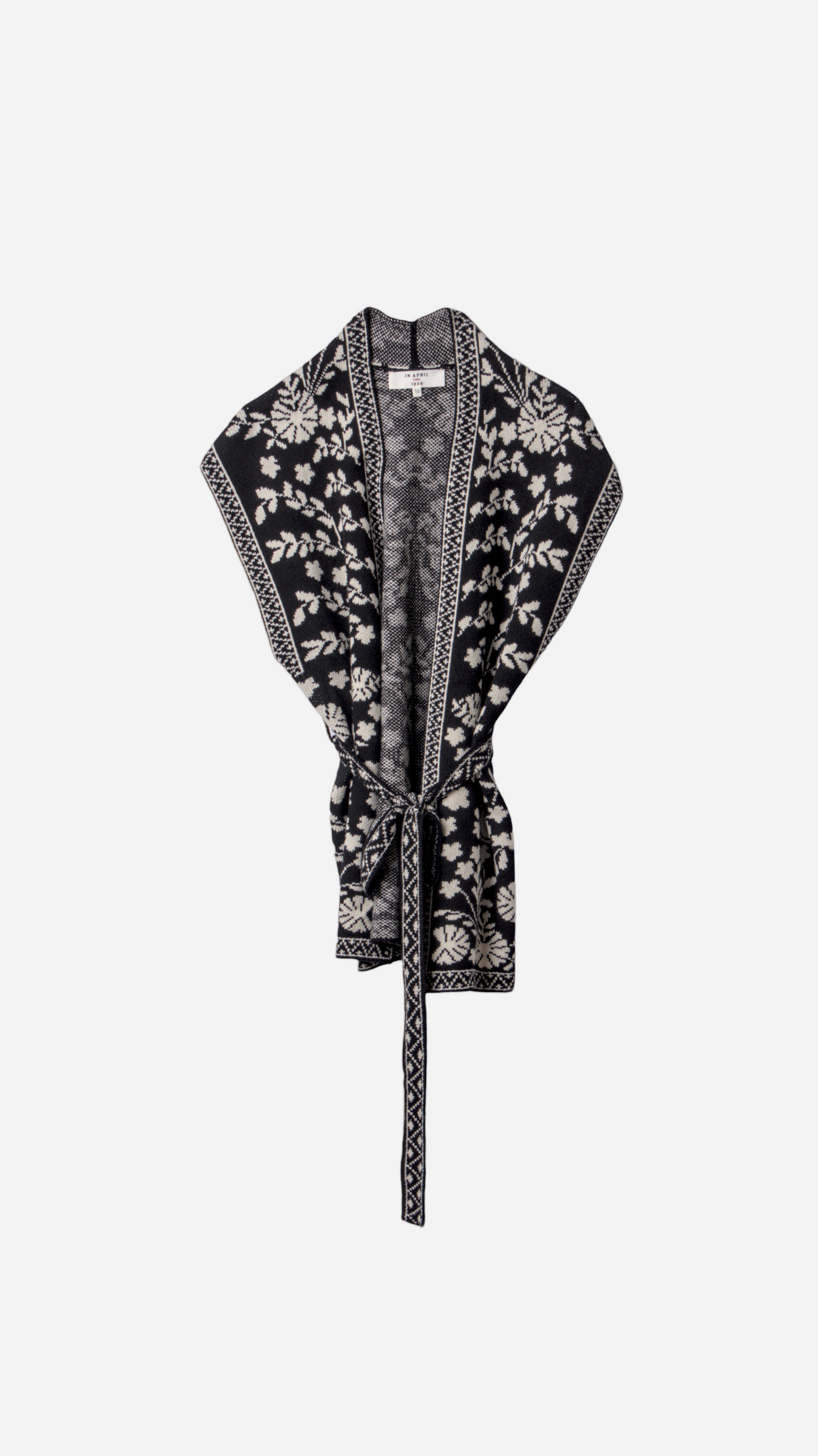 VILLAGE FLOWER EMBROIDERED CAPE VEST