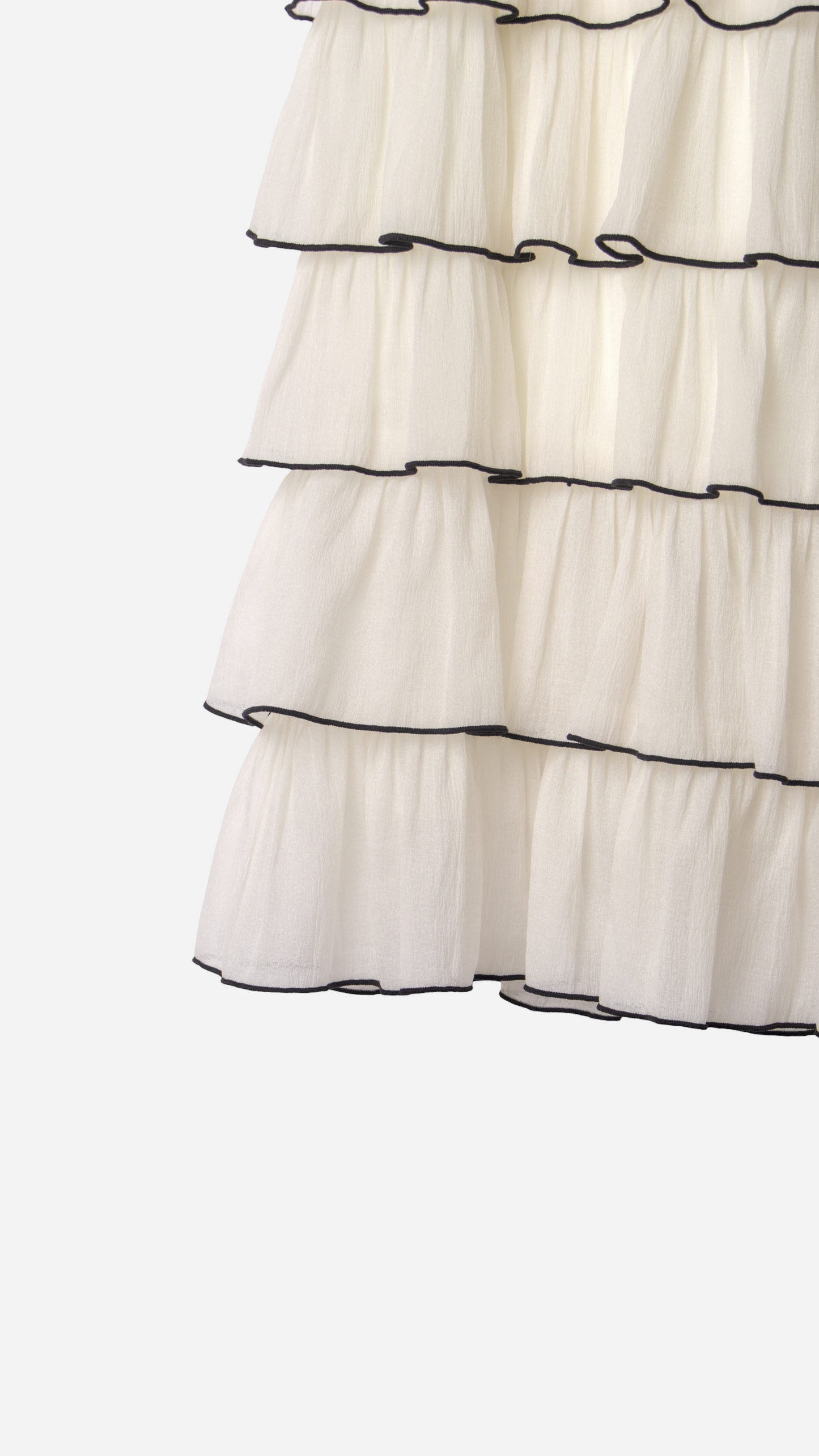 RUFFLED TULLE MIDI SKIRT