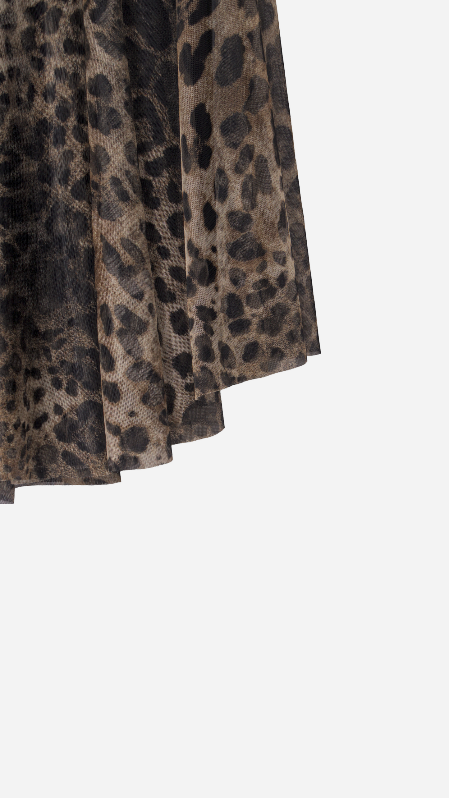 ANIMAL PRINT TULLE MIDI SKIRT