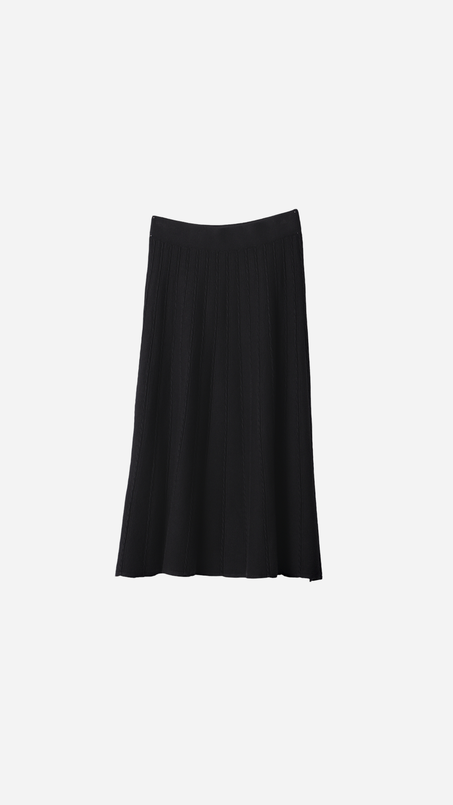 BRAIDED KNIT MIDI SKIRT