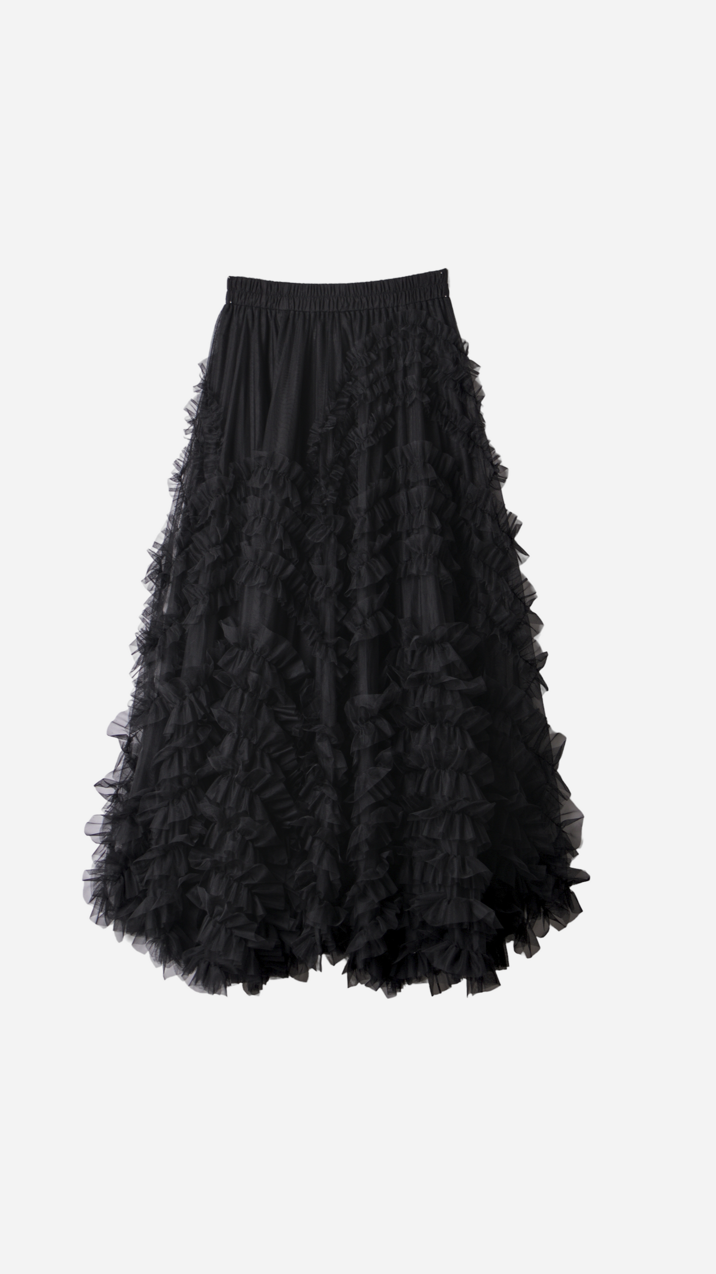LONG STRUCTURED RUFFLE SKIRT