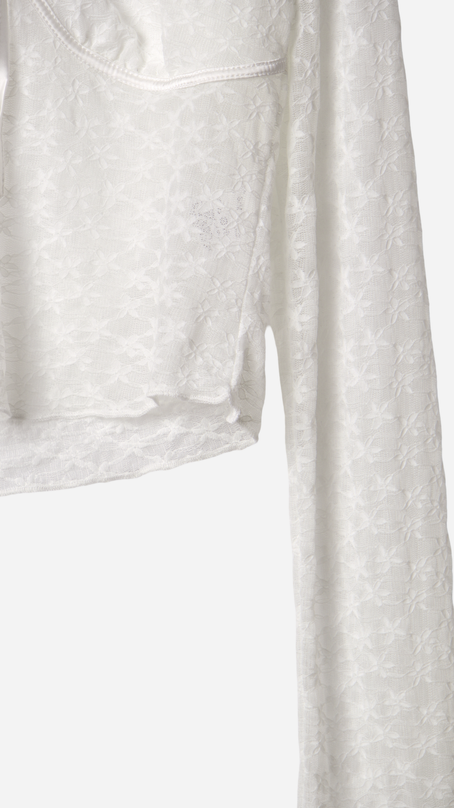 LACE T-SHIRT WITH BOW NECKLINE