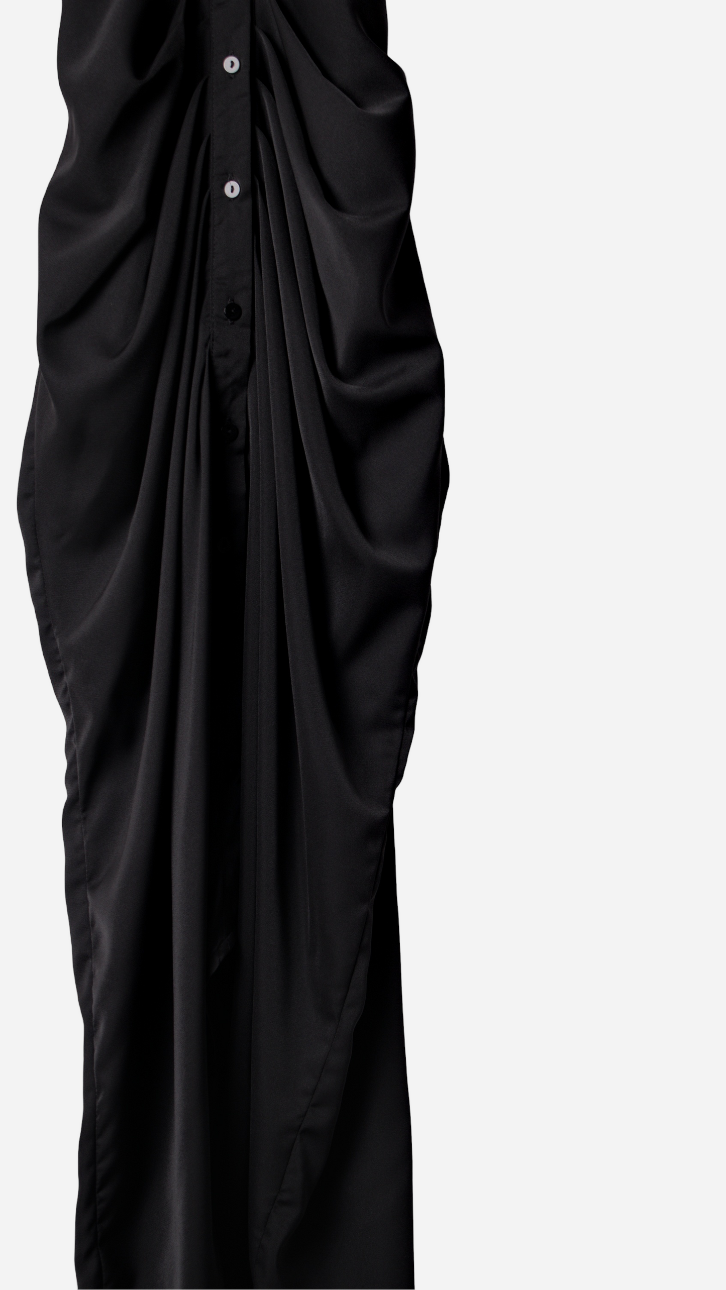 VESTIDO LARGO DRAPEADO MANGAS