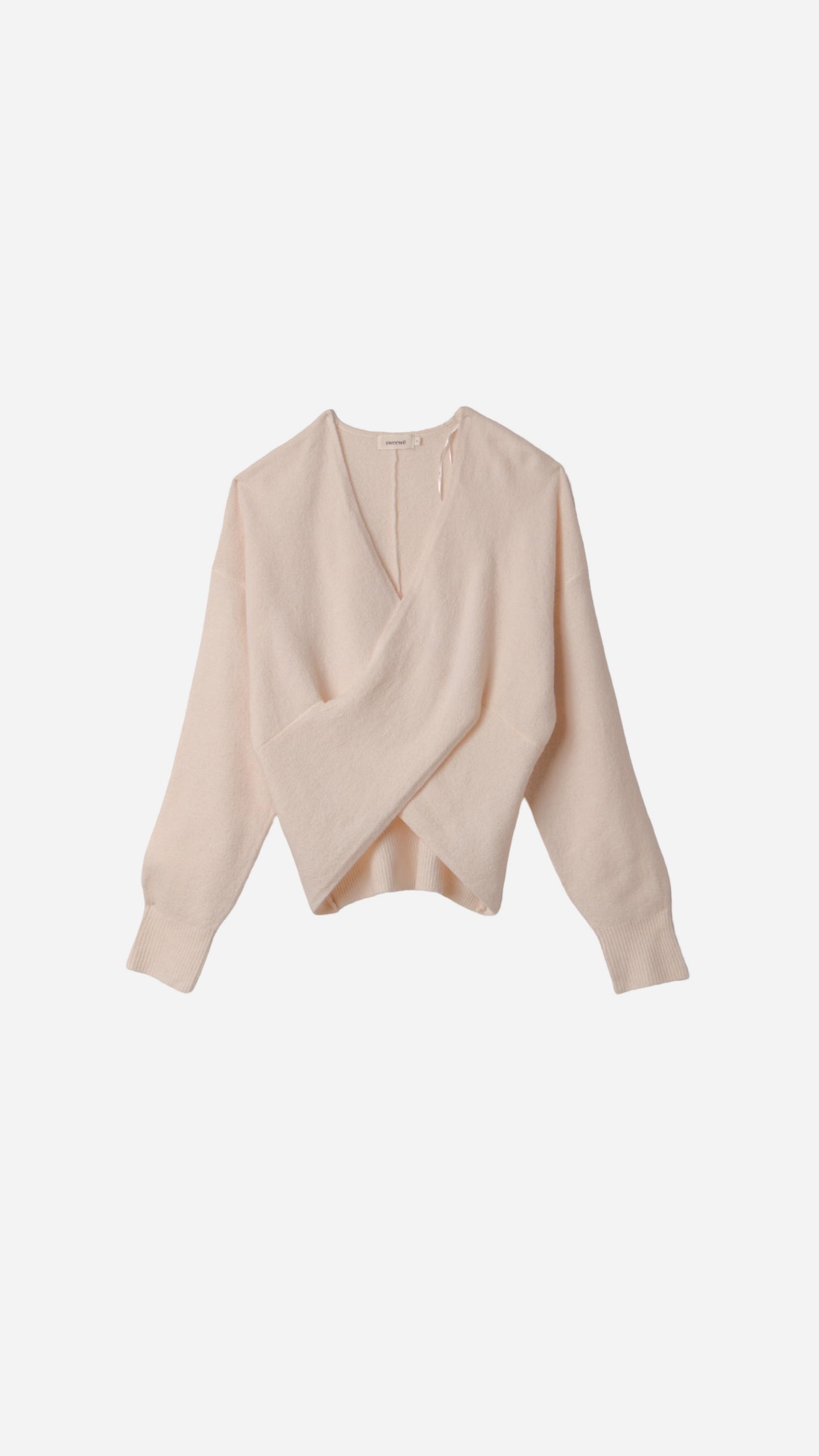 OVERSIZE FIT SOFT CROSSED KNIT SWEATER