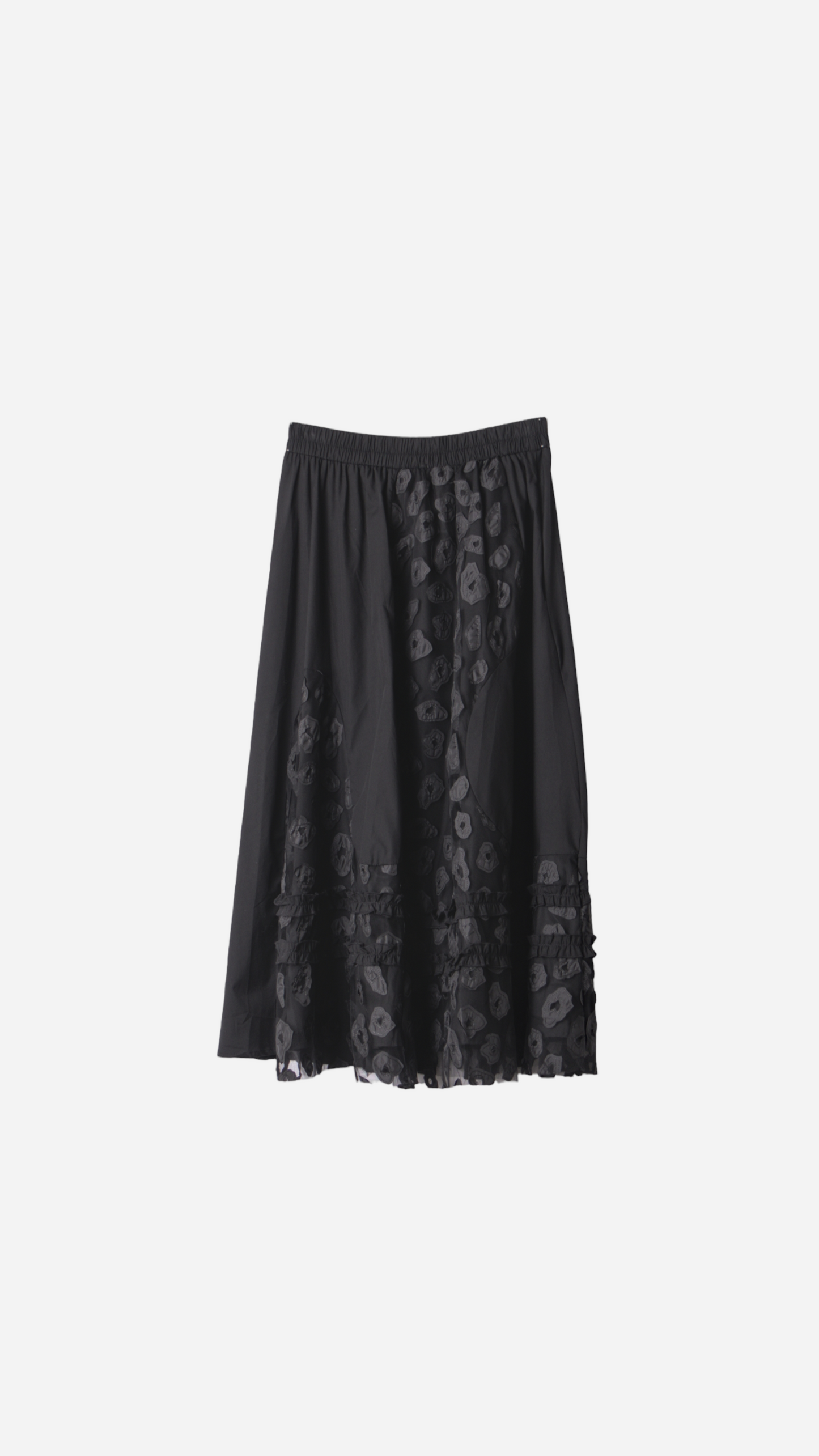 MIDI SKIRT WITH COMBINED STRUCTURE