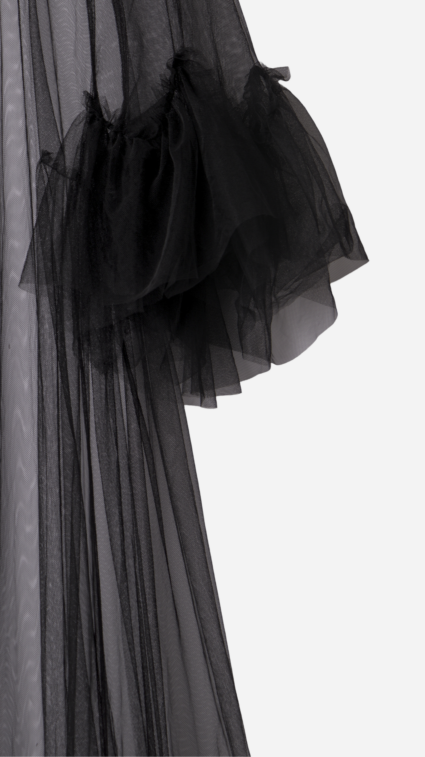 LONG LACE DRESS WITH RUFFLES