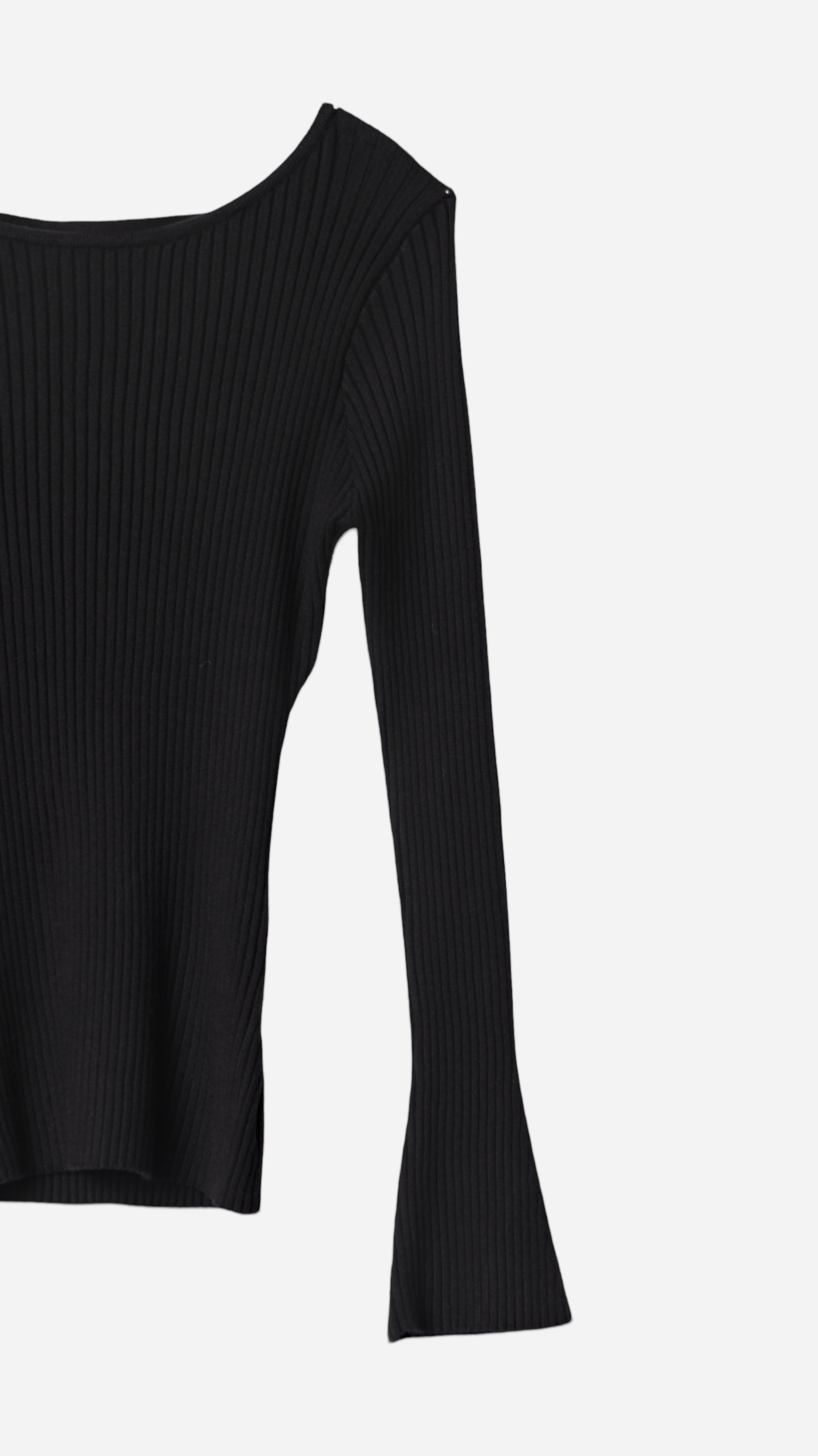 KNITTED BOAT NECKLINE T-SHIRT