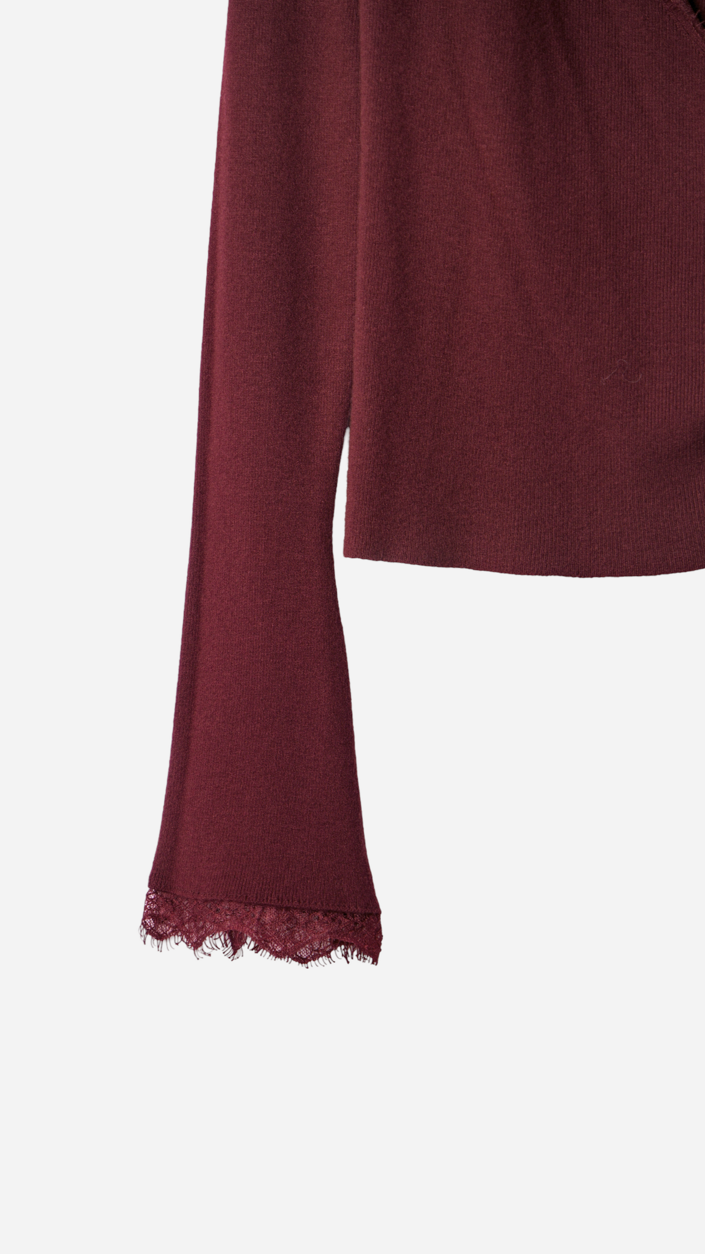 CROSSED T-SHIRT WITH LACE DETAIL