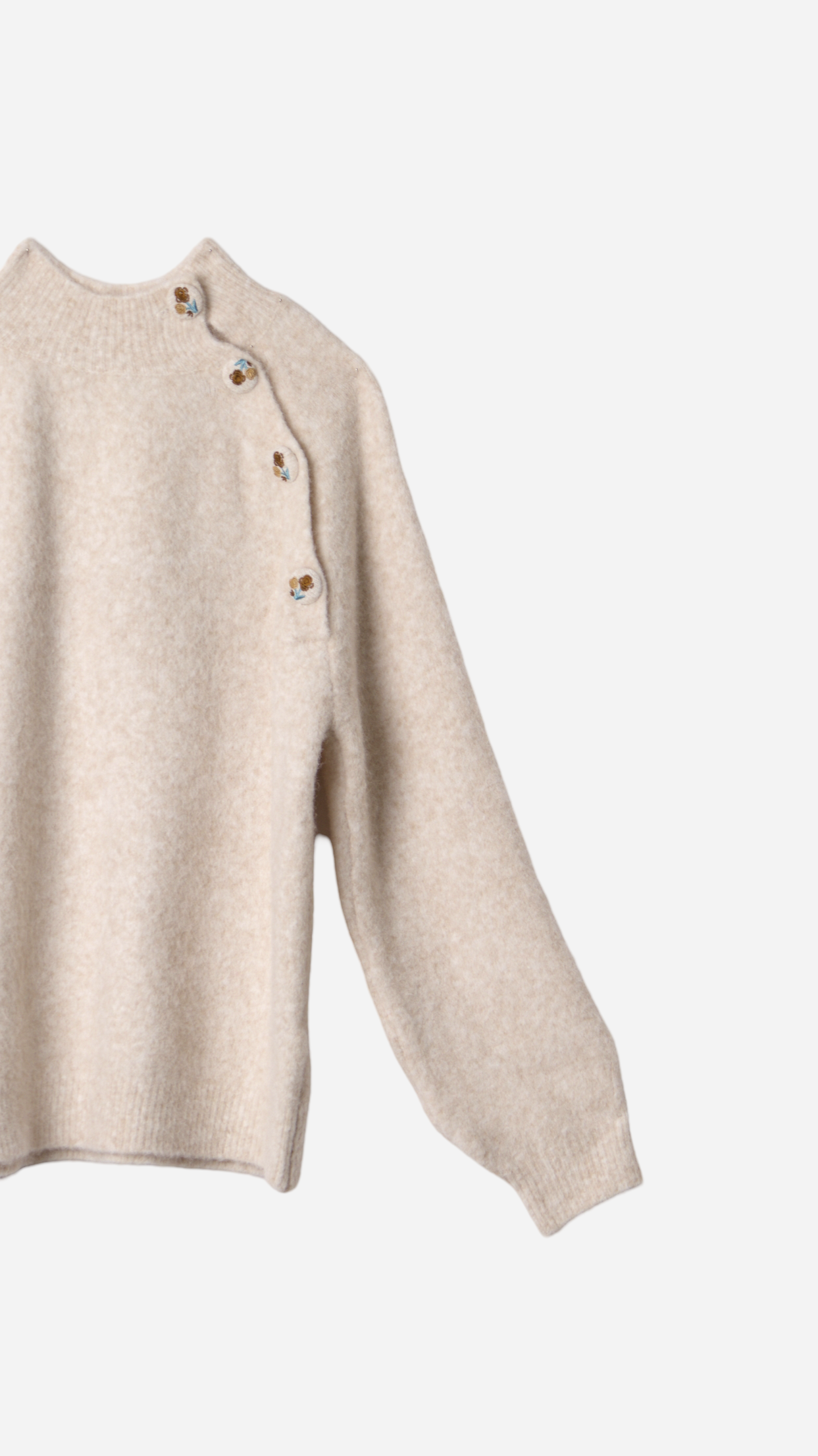 KNITTED JERSEY WITH SHOULDER CLOSURE