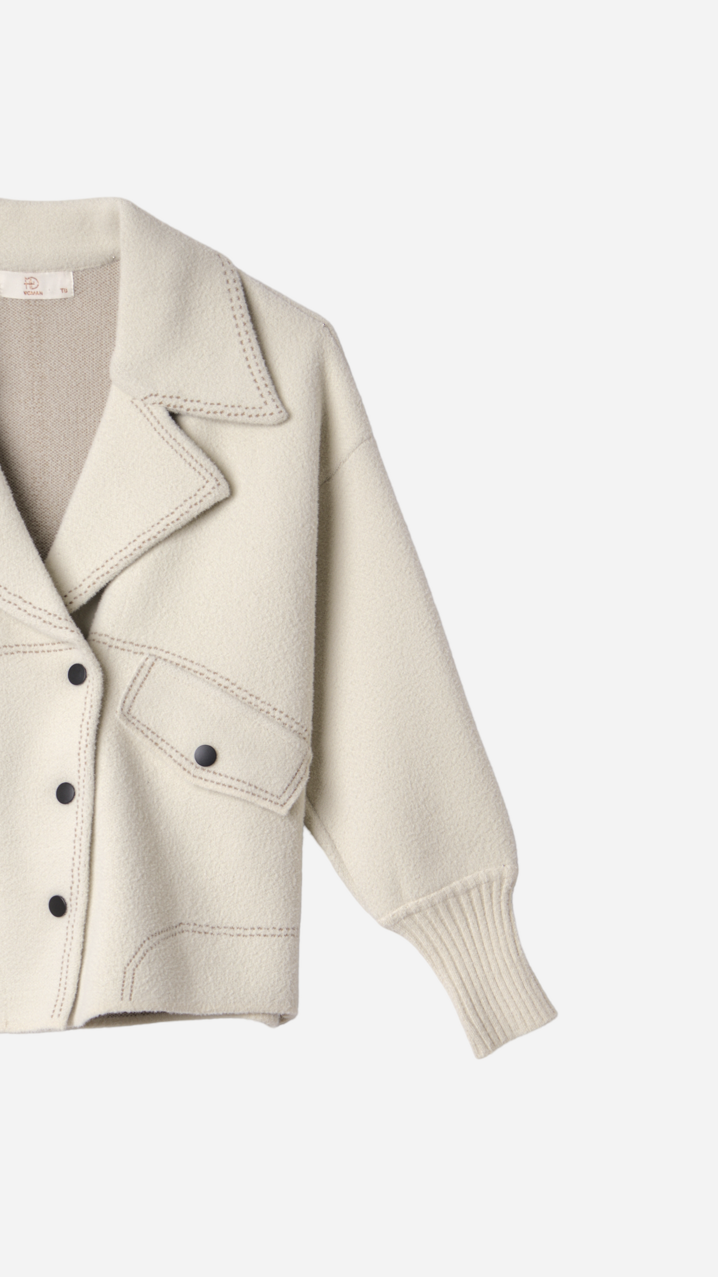 CONTRAST EMBROIDERED KNITTED JACKET