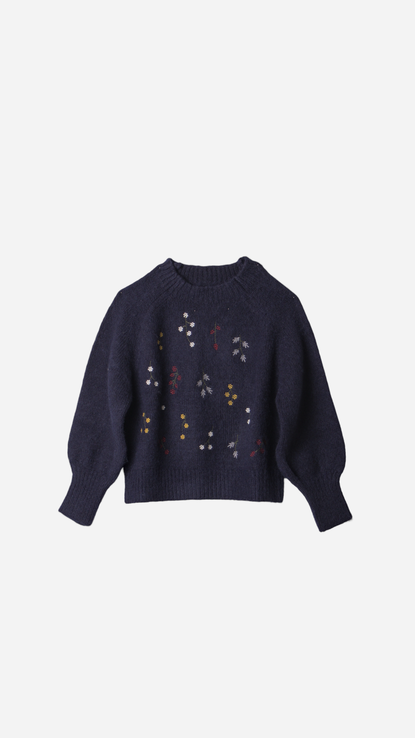 SOFT KNIT JERSEY WITH FLOWER EMBROIDERY