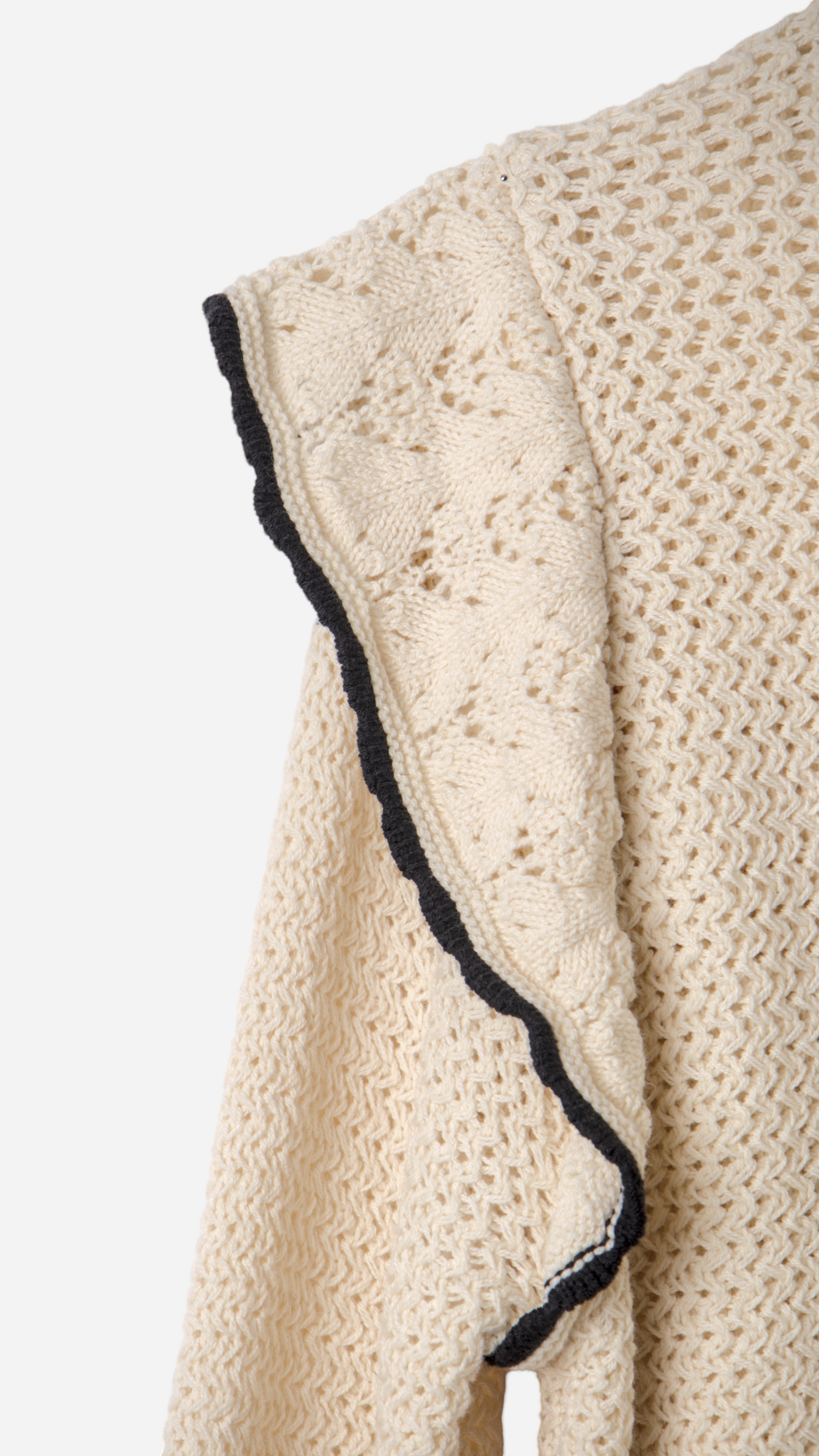 COMBINED KNITTED JERSEY WITH RUFFLED SHOULDERS