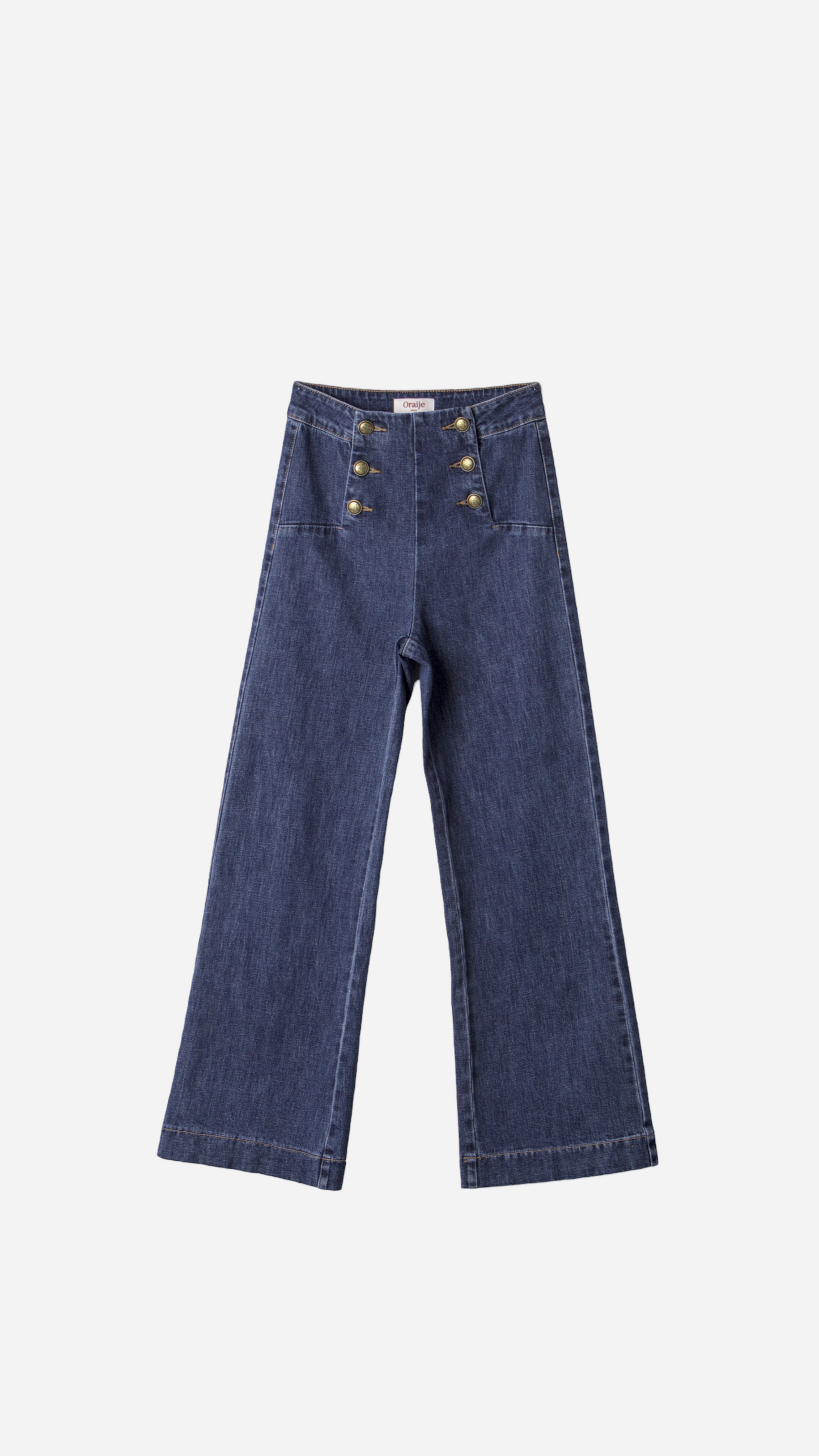 HIGH WAIST WIDE LEG BUTTONED JEANS