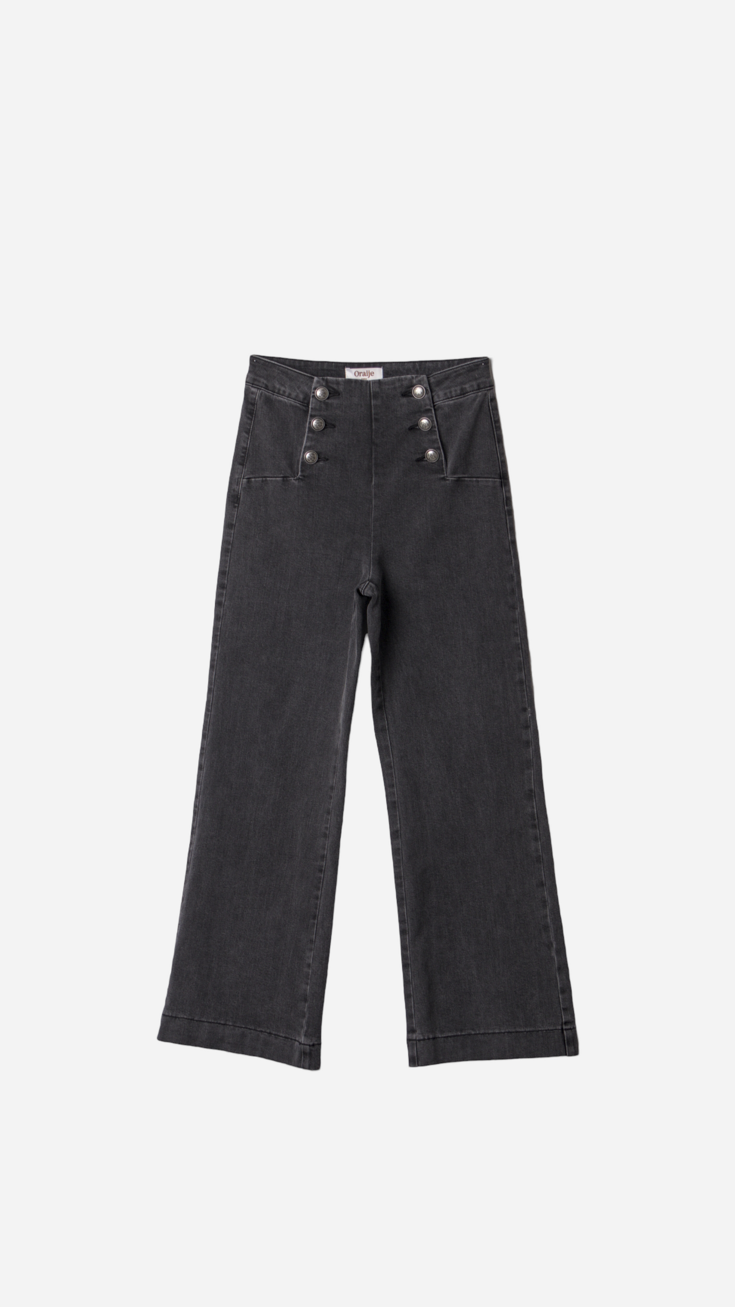 HIGH WAIST WIDE LEG BUTTONED JEANS