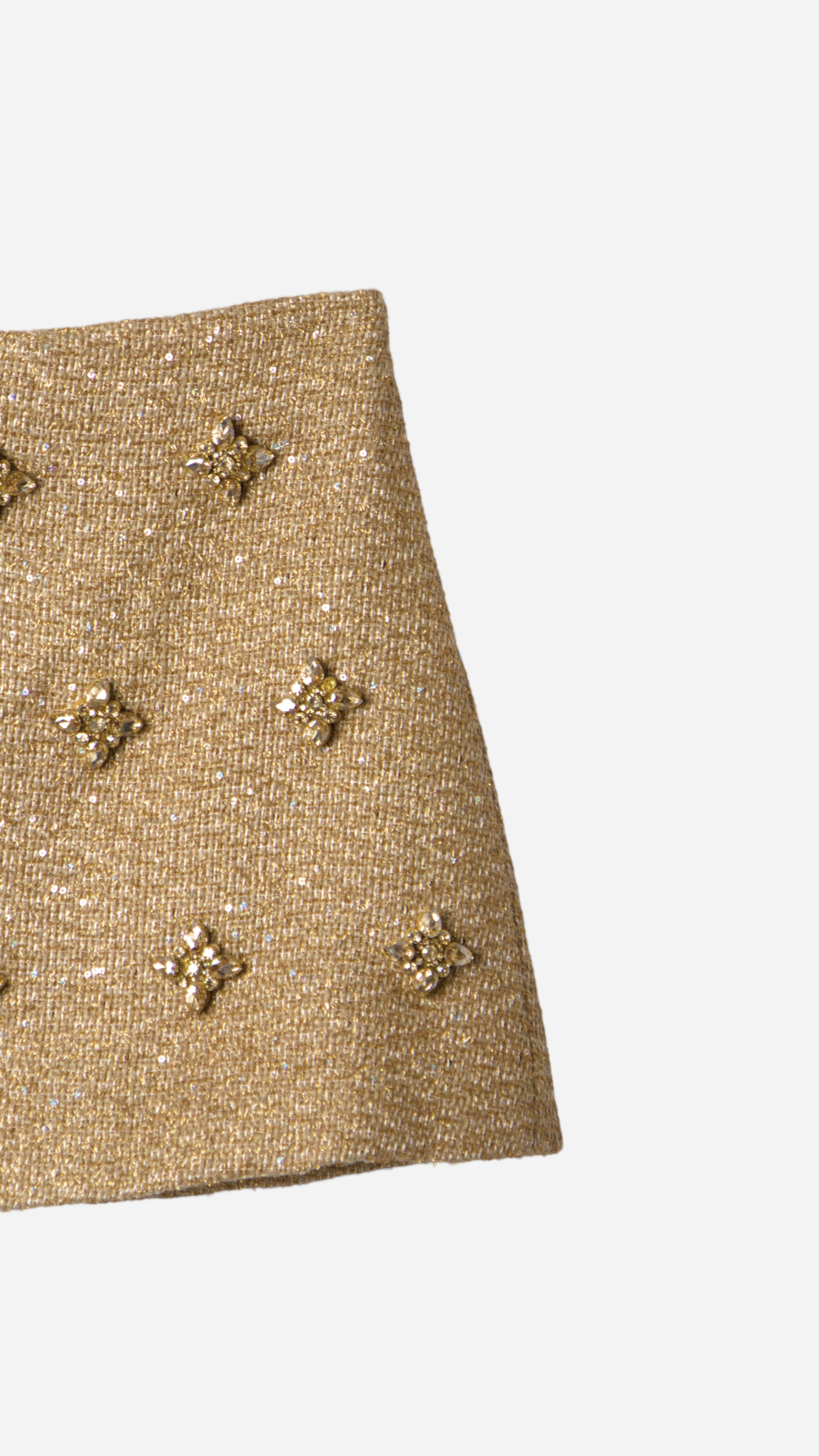 METALLIC JEWELRY FABRIC MINI SKIRT