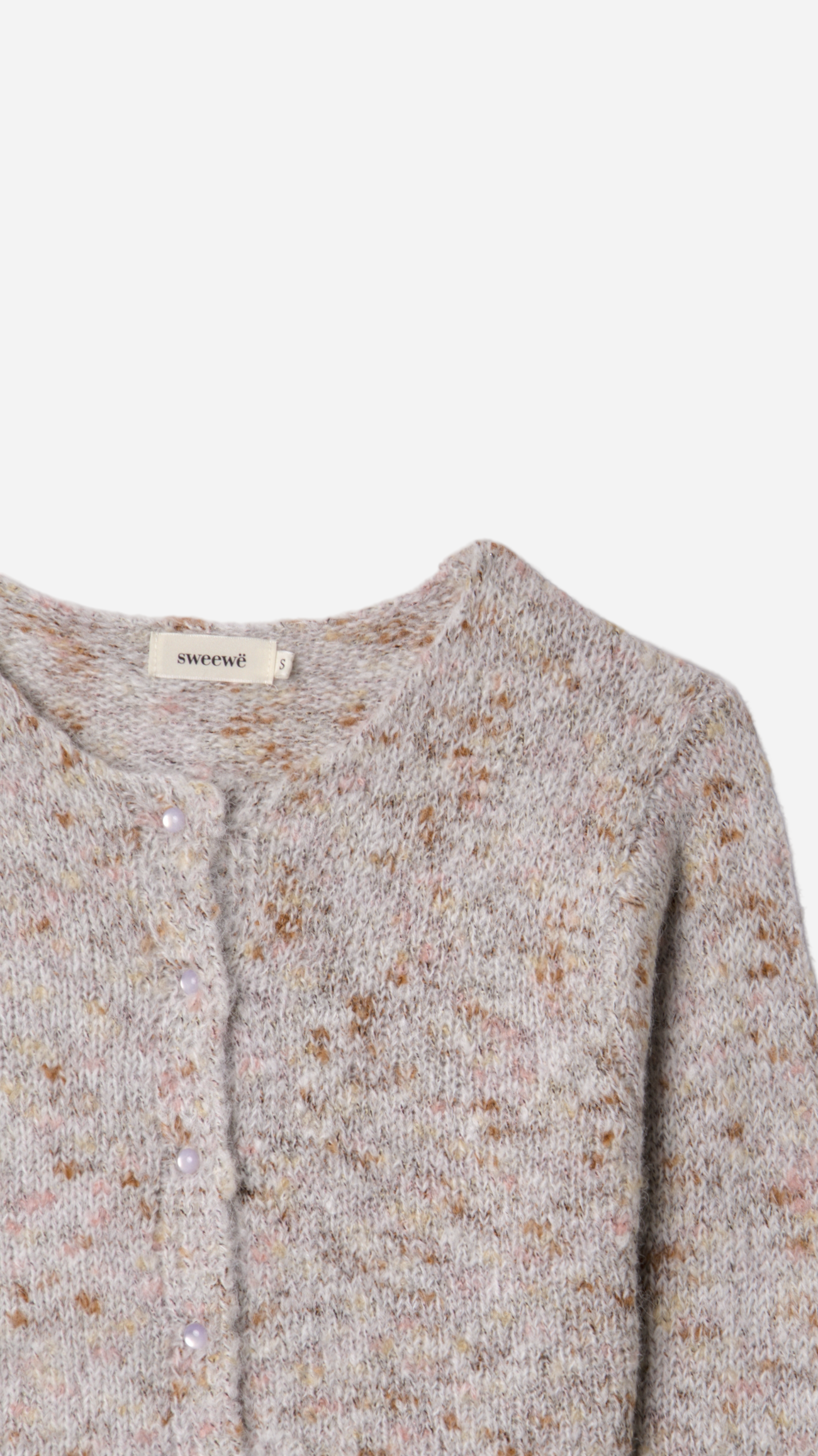 KNITTED CARDIGAN WITH TRANSPARENT BUTTONS