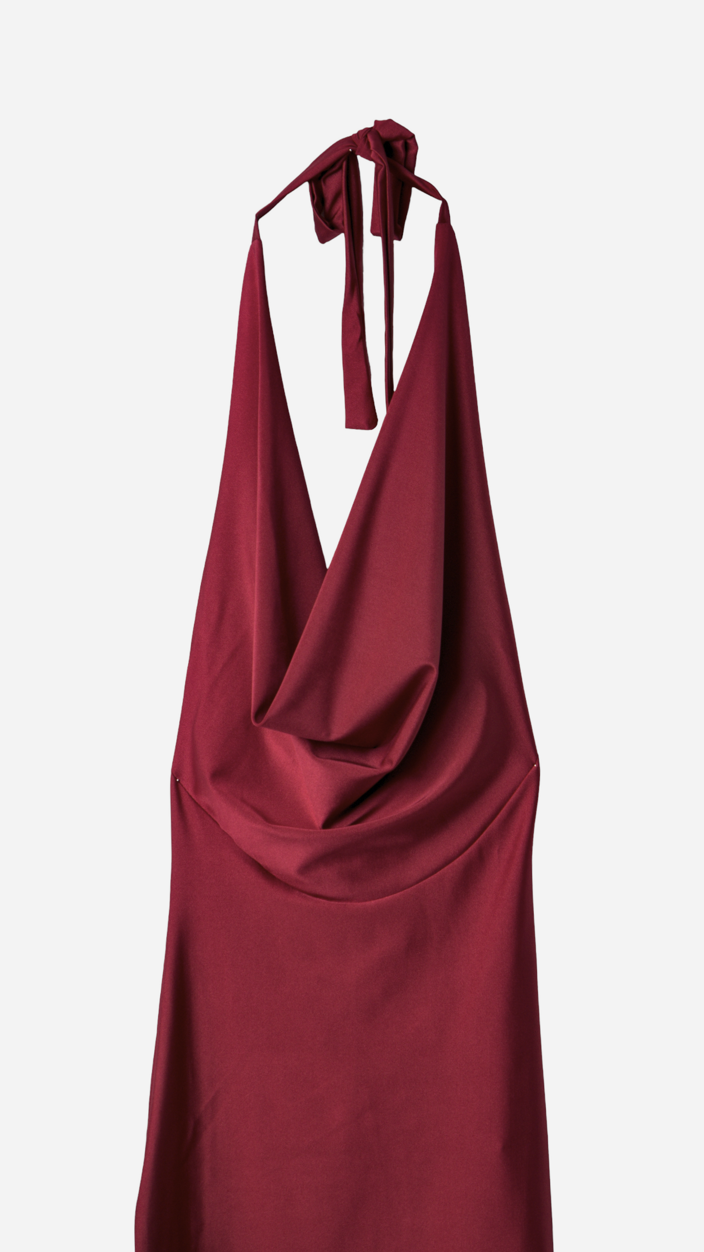 VESTIDO CORTO SATINADO ESCOTE DRAPEADO