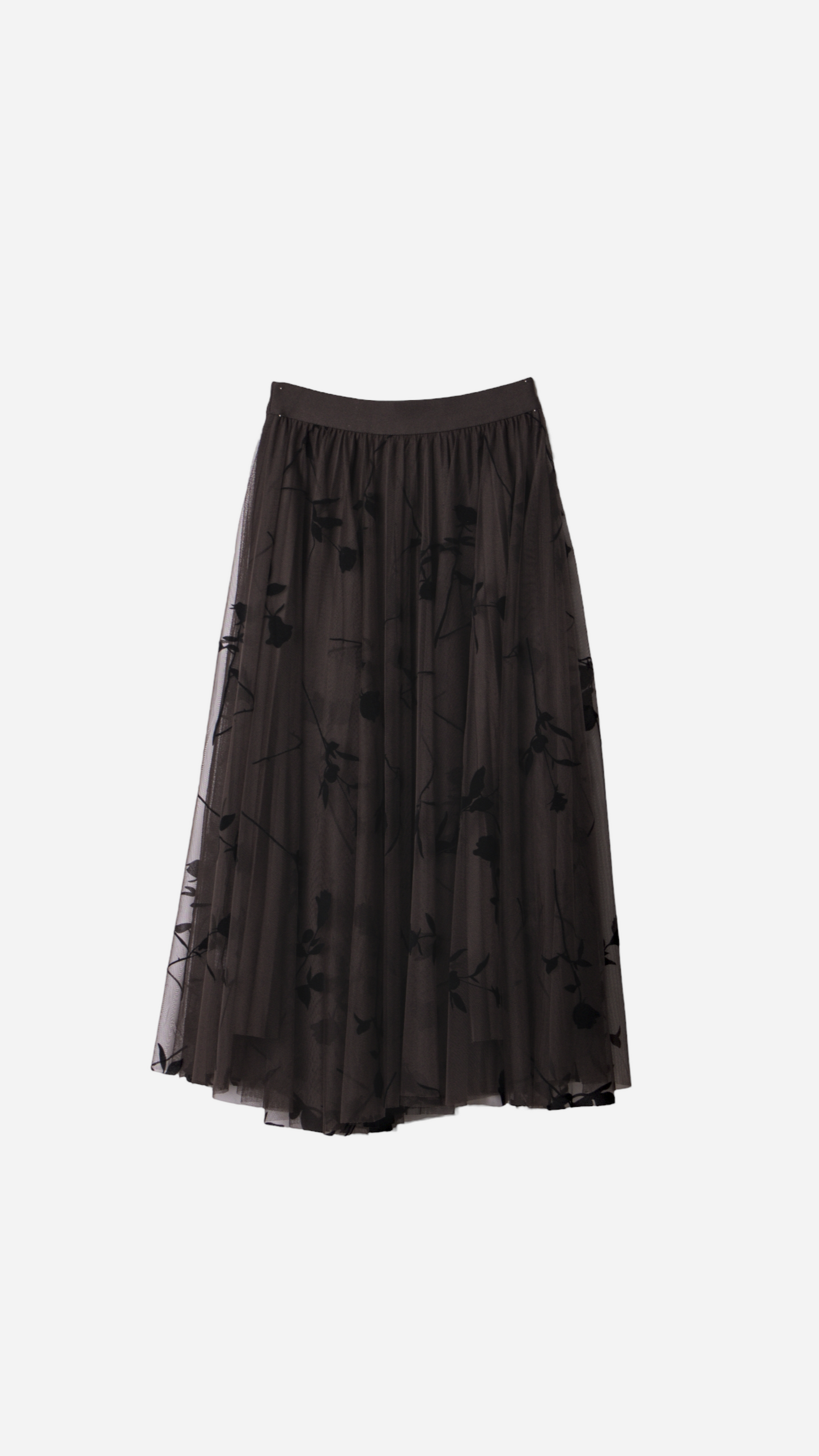 FALDA MIDI TUL FLOCADA ROSAS