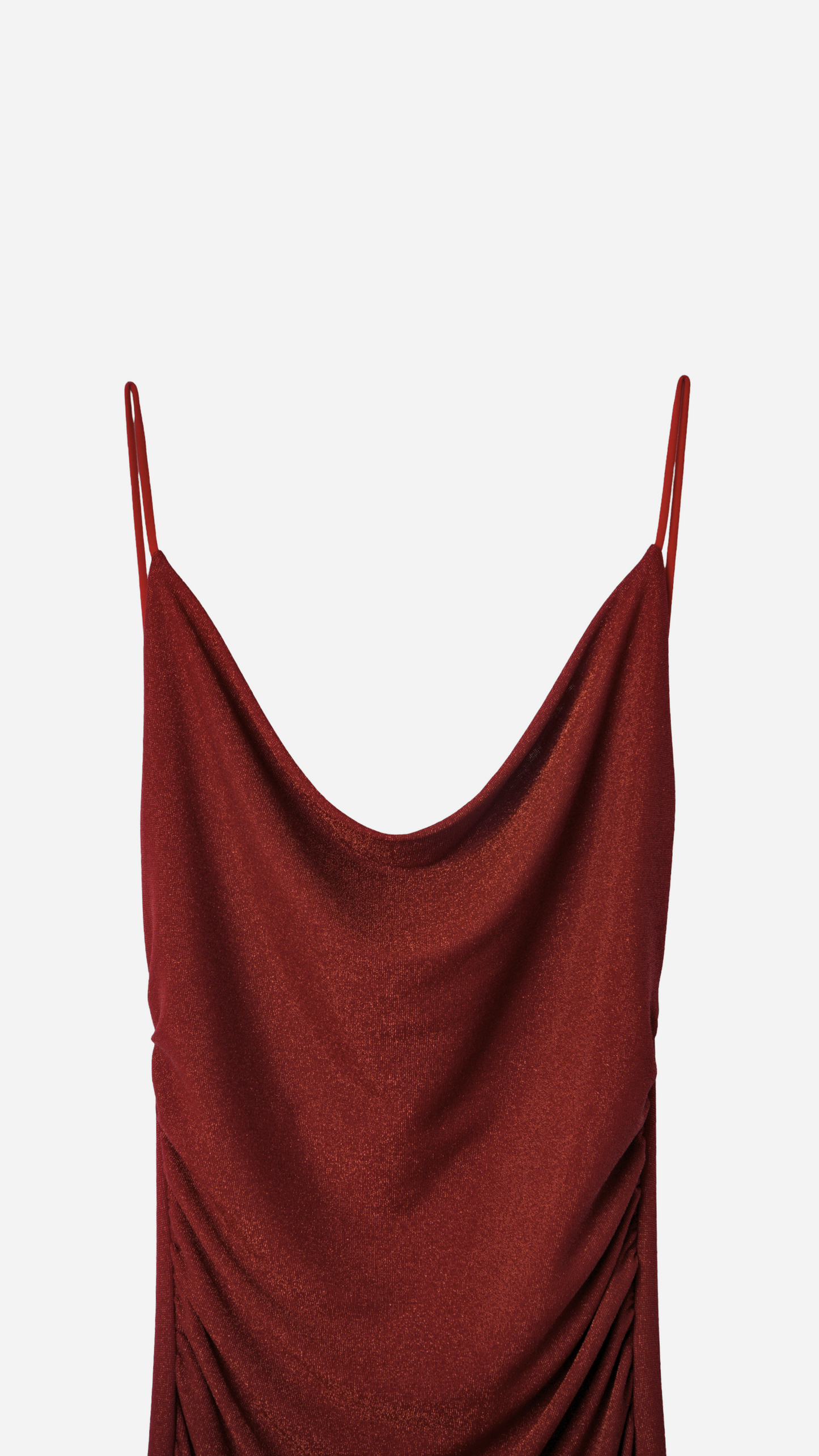 VESTIDO TIRANTES DRAPEADO BRILLO