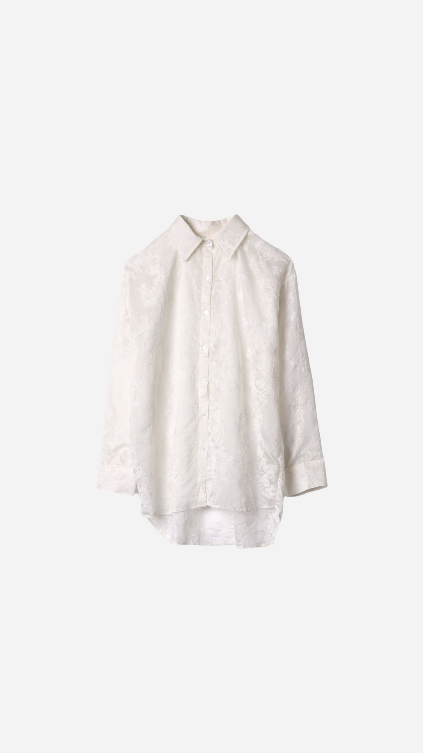 CAMISA SEMITRANSPARENTE BORDADO FLORES