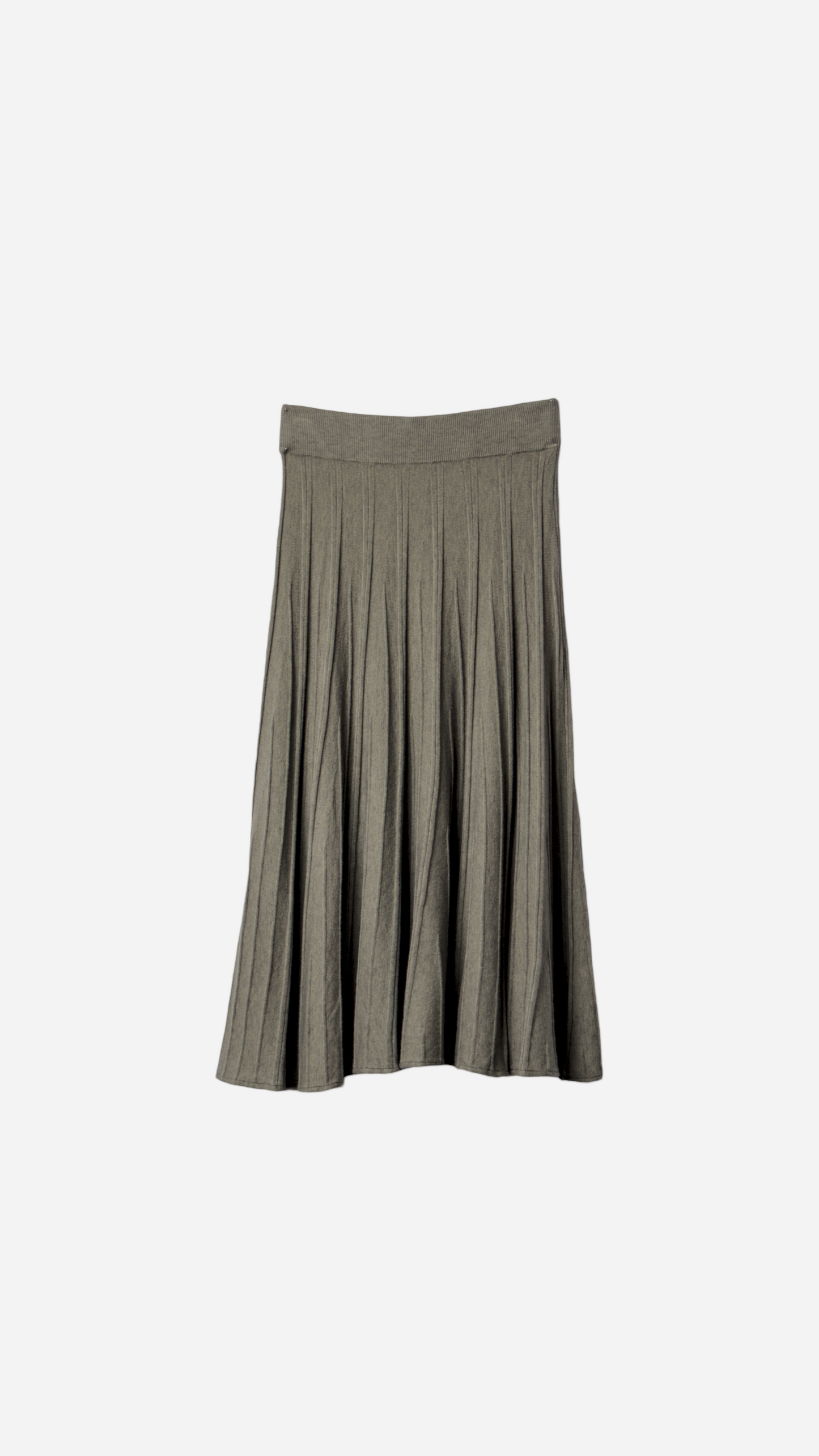 PLEATED KNIT MIDI SKIRT