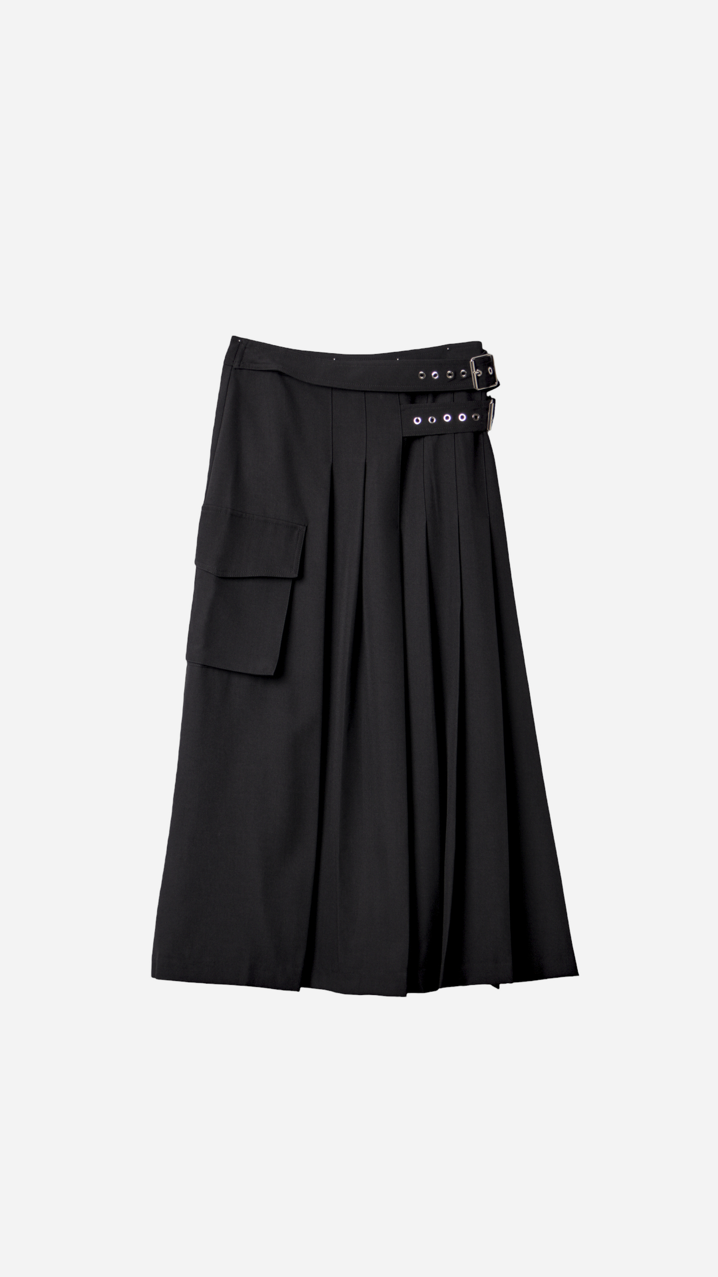 FALDA MIDI COMBINADA DOBLE HEBILLA