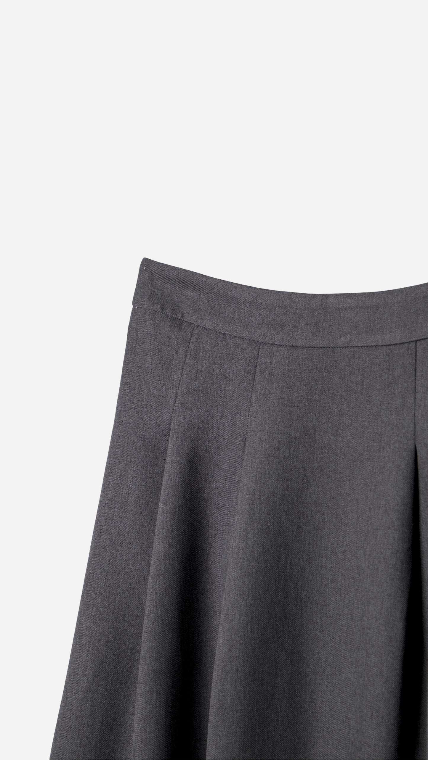 PLAIN PLEATED MIDI SKIRT 
