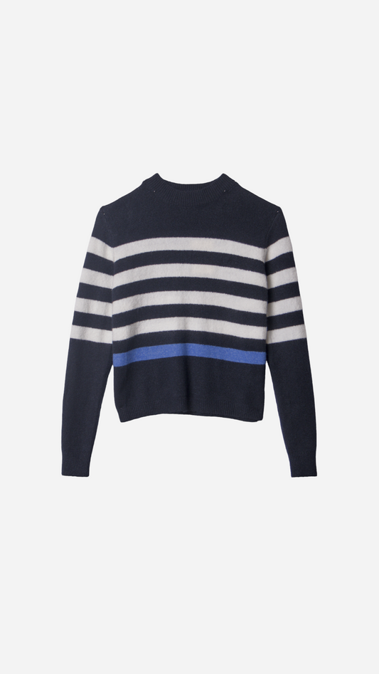 STRIPED PLAIN KNIT JERSEY