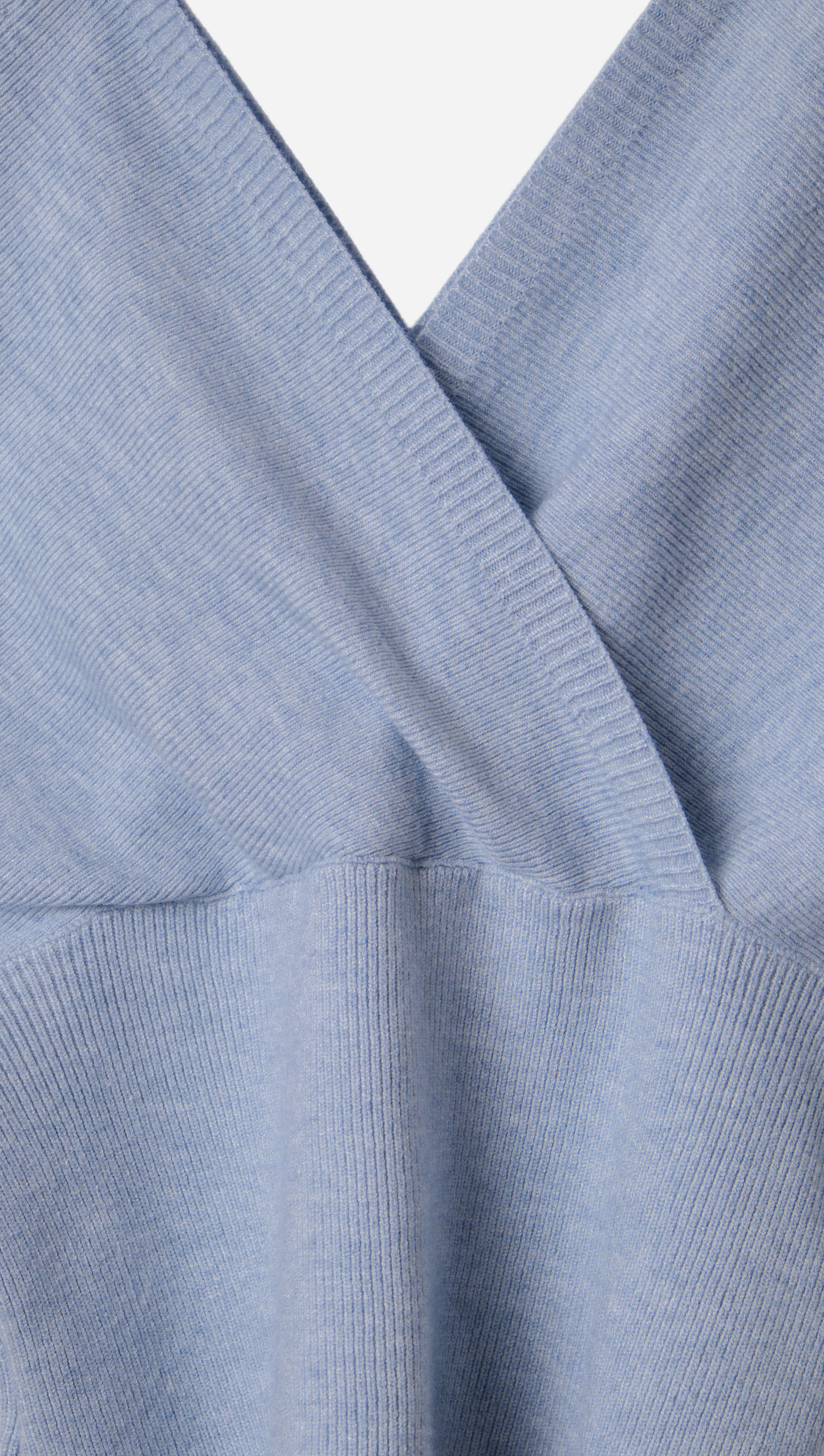 CROSSED KNITTED T-SHIRT WITH DEEP NECKLINE
