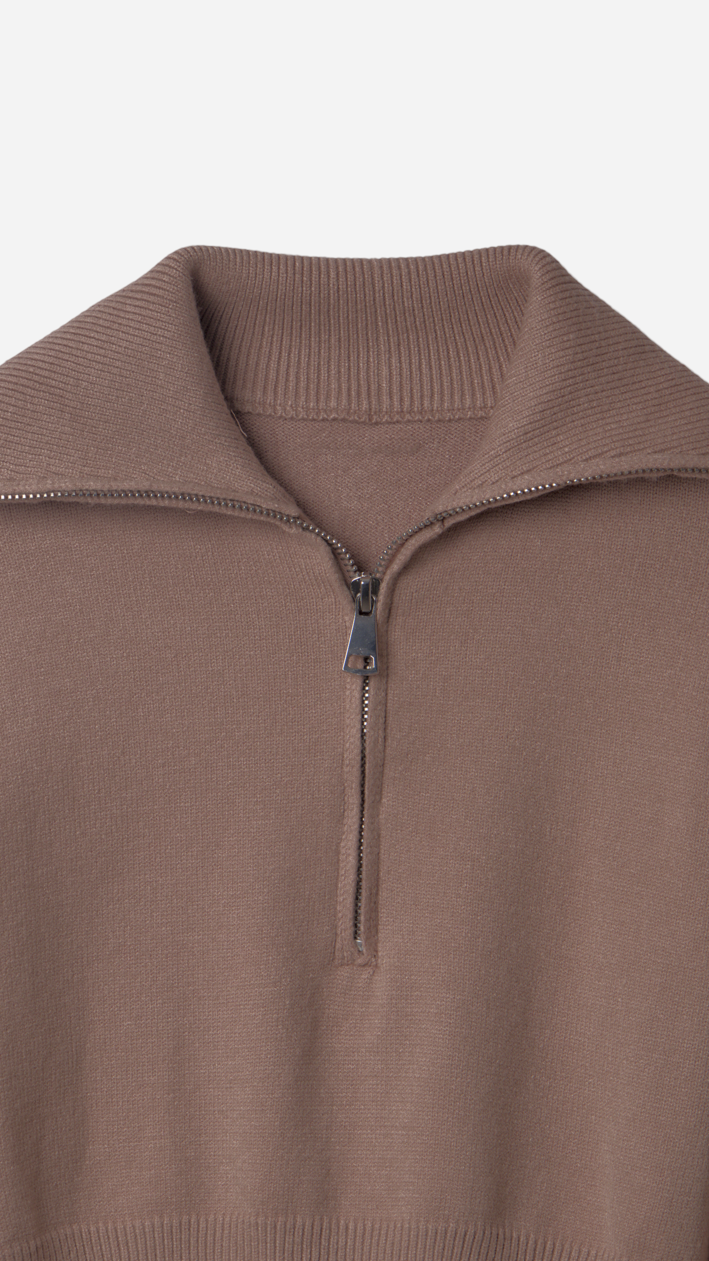 1/4 ZIP KNITTED JERSEY WITH HIGH NECK