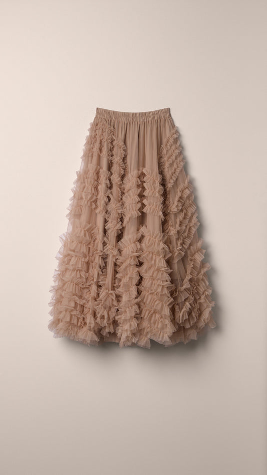FALDA MIDI TUL VOLANTES