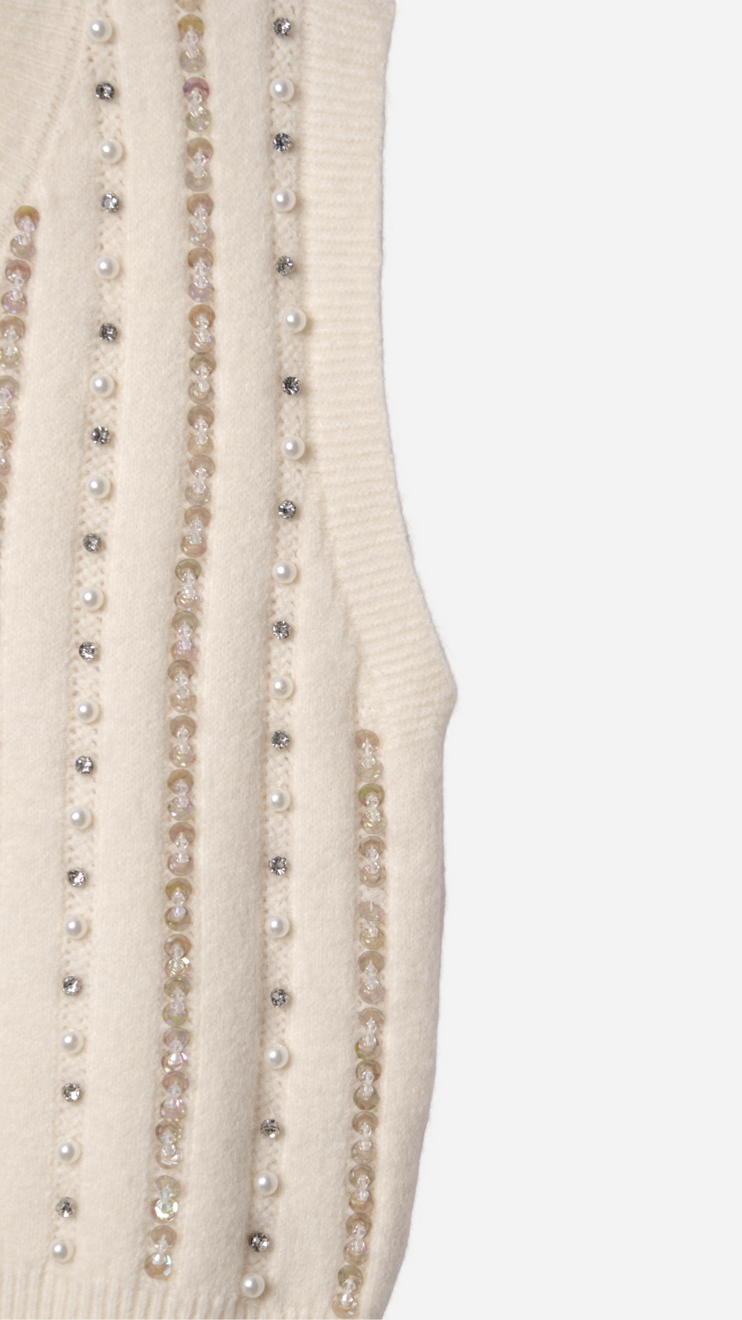 SEQUIN JEWELRY KNITTED VEST