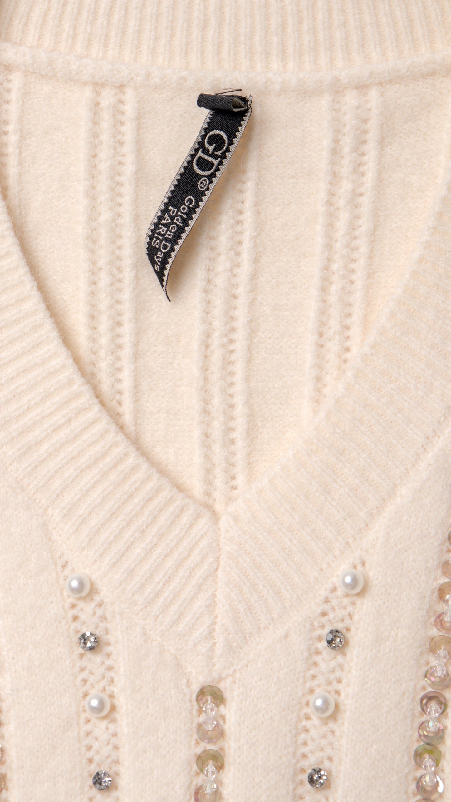 SEQUIN JEWELRY KNITTED VEST