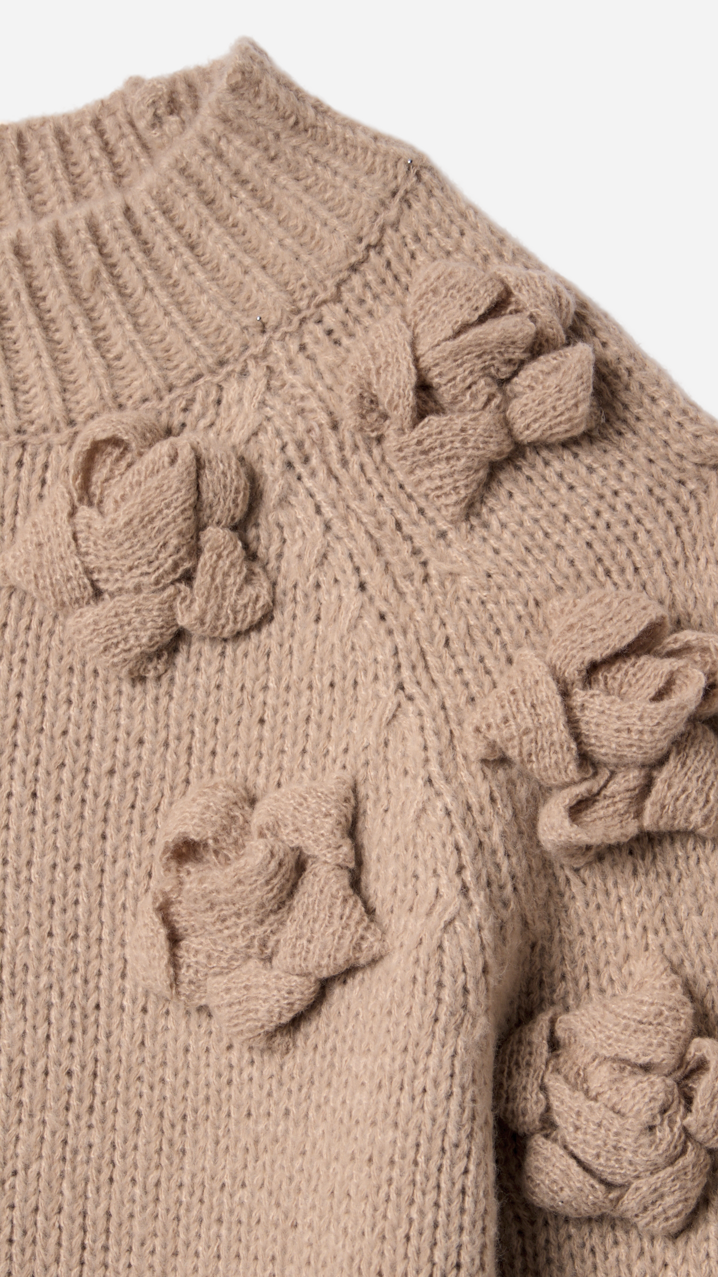 3D EMBROIDERED FLOWER KNITTED JERSEY