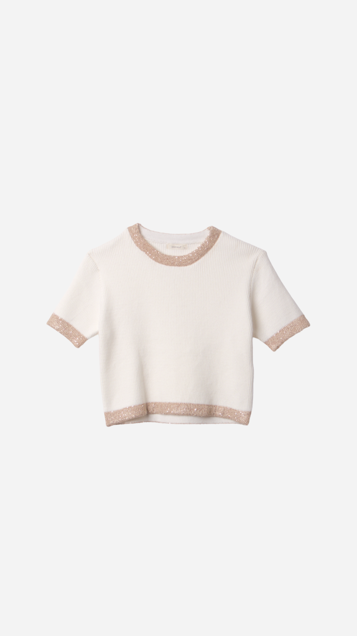KNITTED TOP WITH GOLDEN EFFECT DETAIL