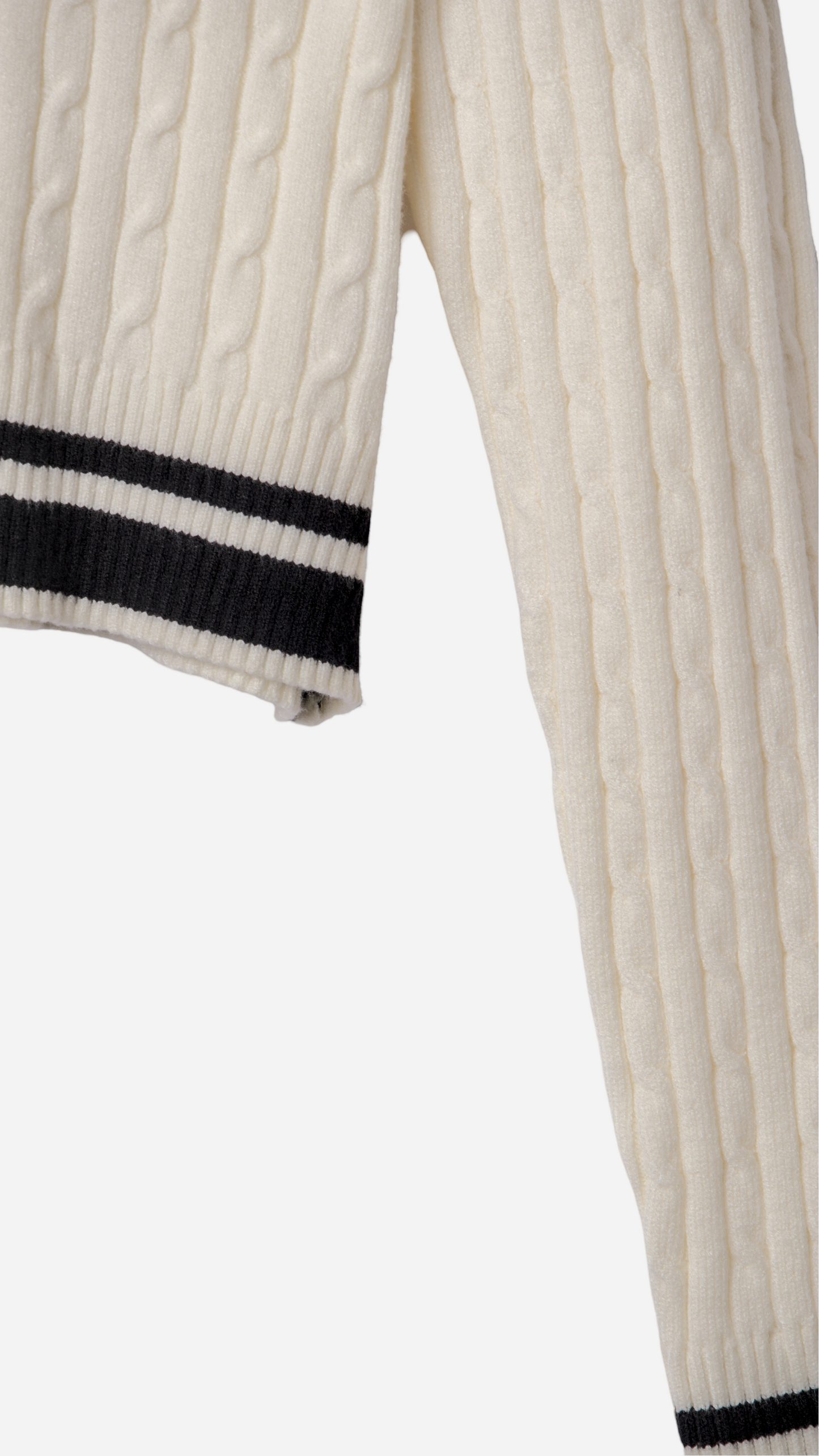 KNITTED SWEATER WITH EMBOSSED BUTTONS AND V-NECK