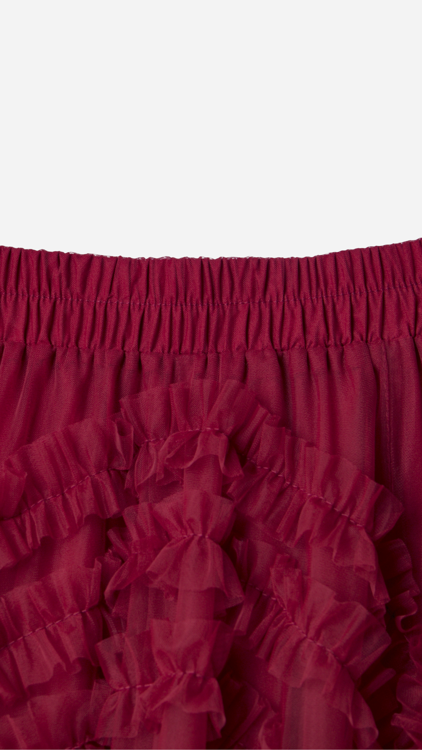 RUFFLED TULLE MIDI SKIRT