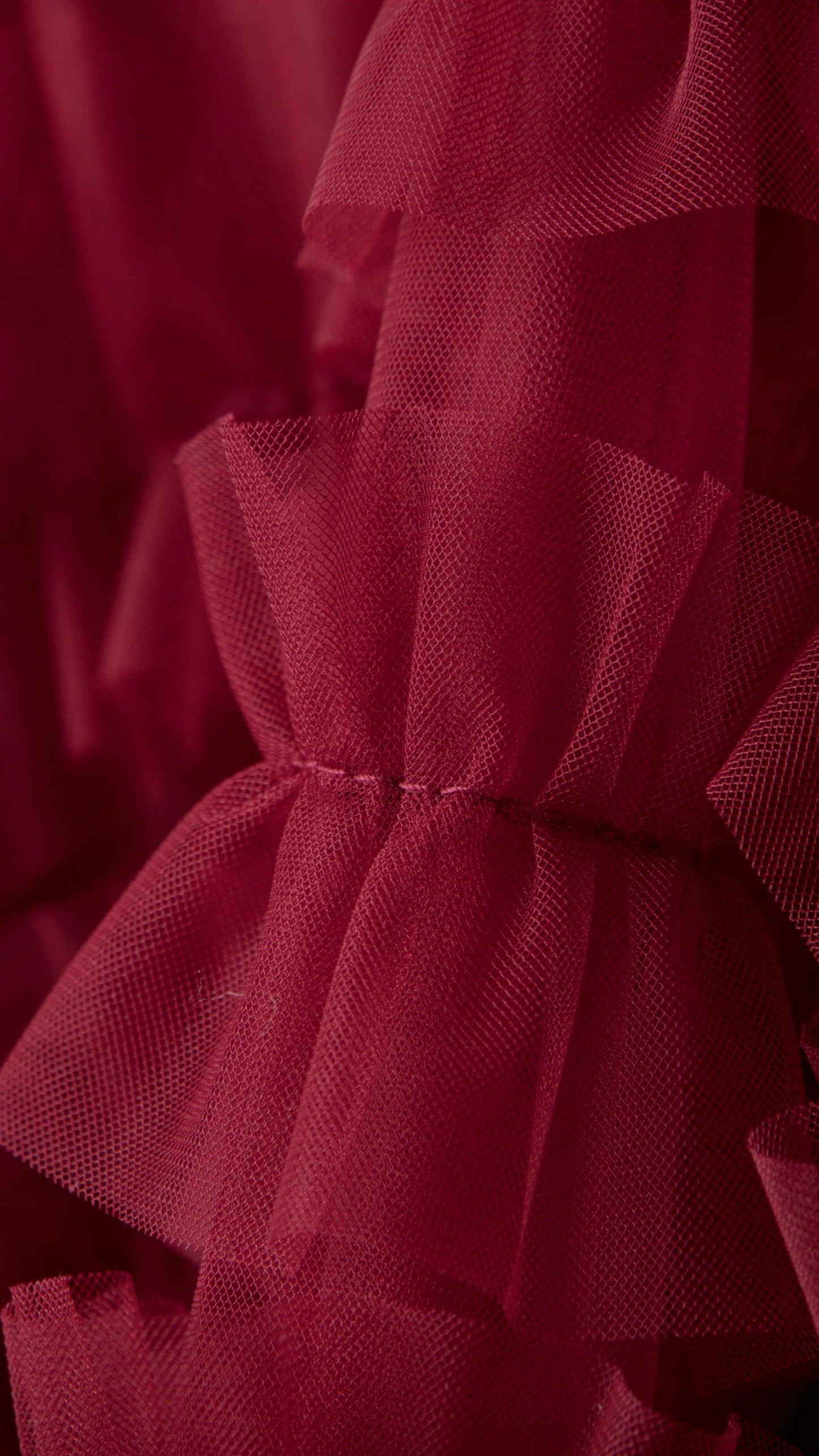 RUFFLED TULLE MIDI SKIRT