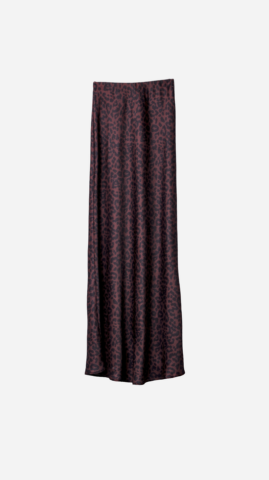 FALDA LARGA SATINADA ANIMAL PRINT