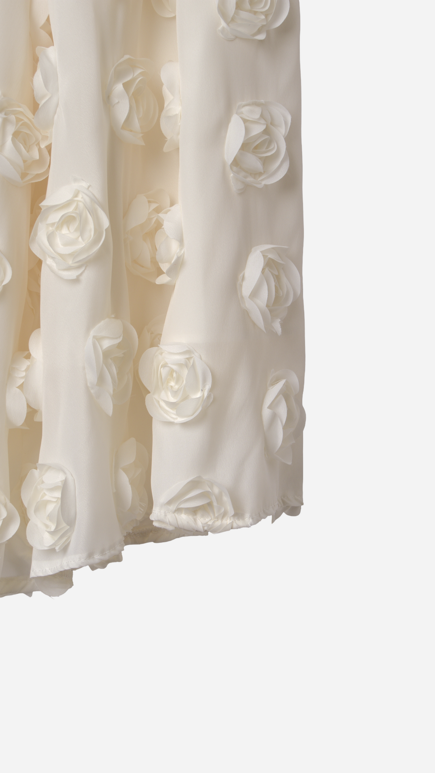 FALDA MIDI ESTRUCTURA FLORES 3D
