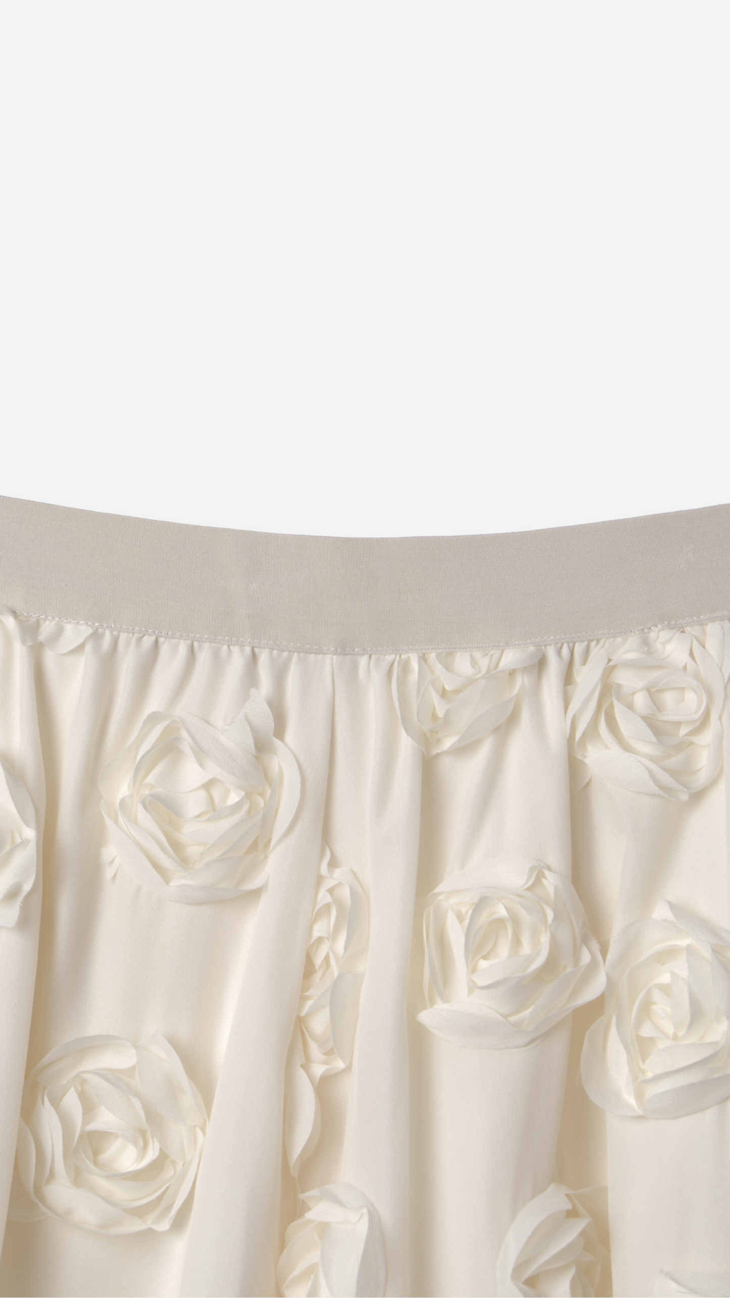FALDA MIDI ESTRUCTURA FLORES 3D