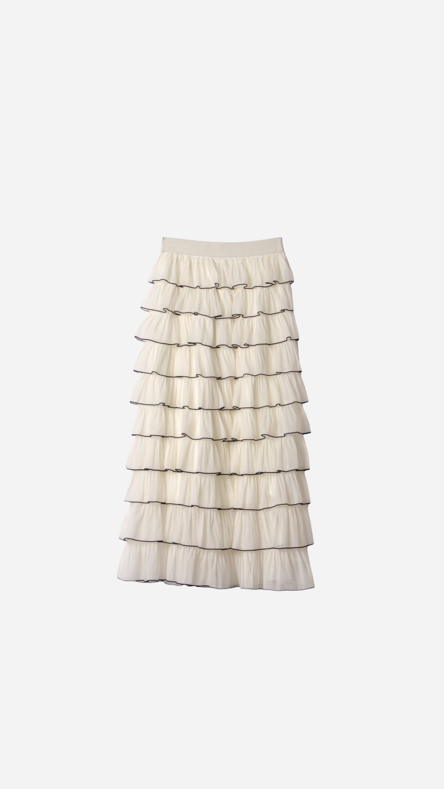RUFFLED TULLE MIDI SKIRT