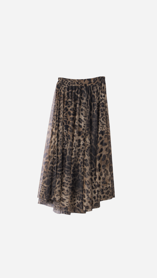 FALDA MIDI TUL ANIMAL PRINT