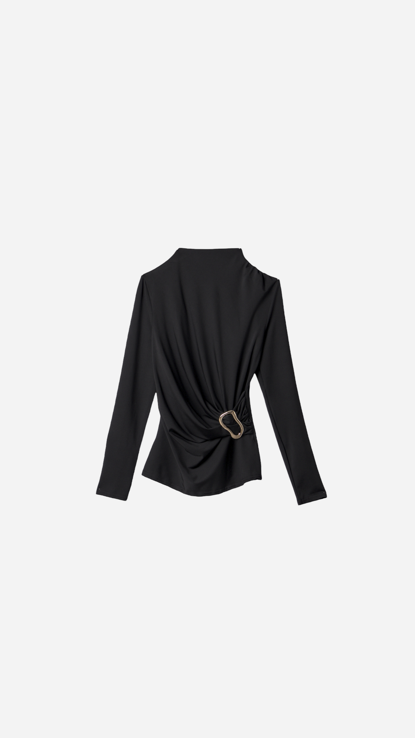 SATIN EFFECT DRAPED T-SHIRT